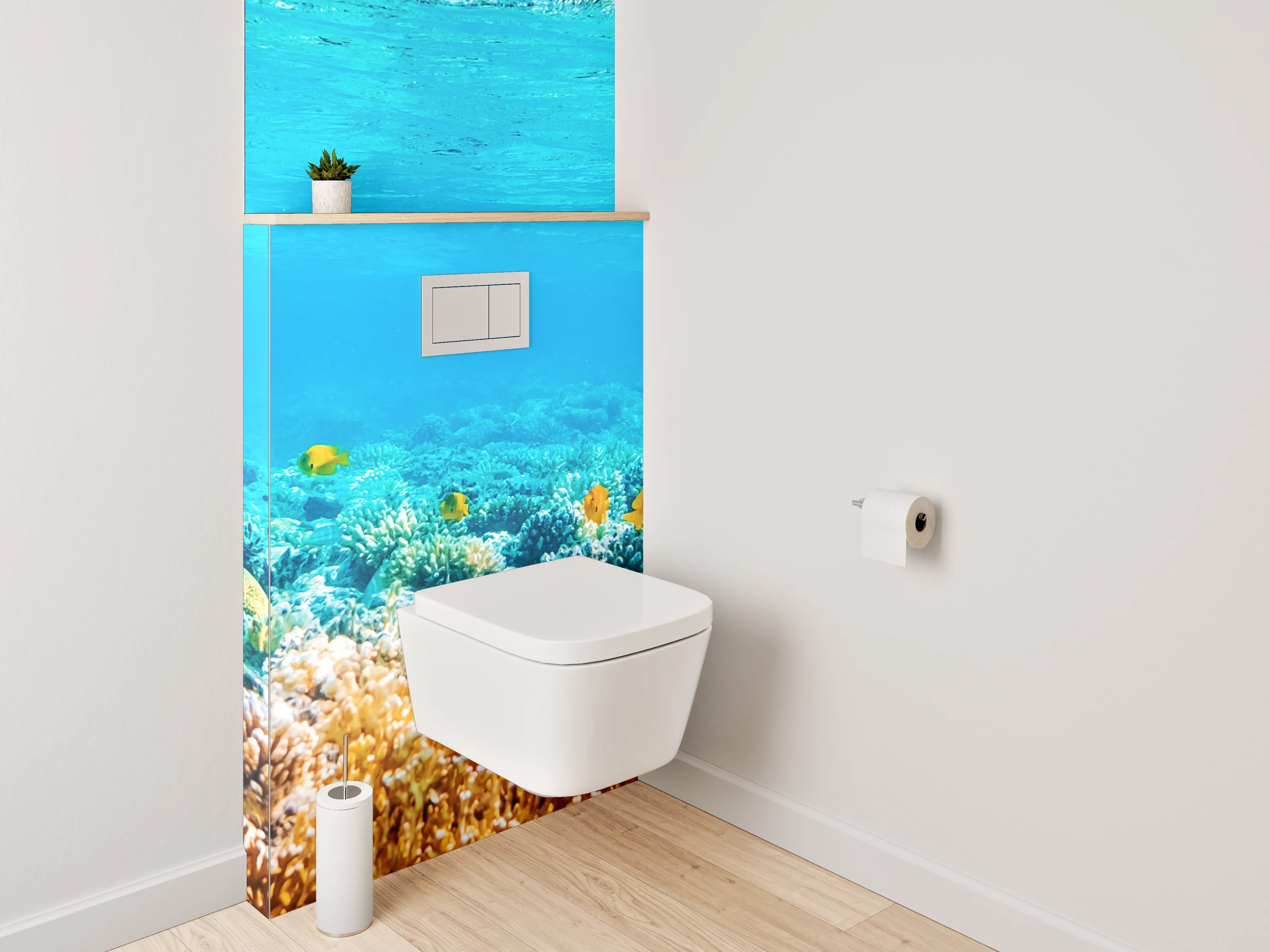 WC-Rückwand - Farbenfrohes Korallenriff unter Wasser