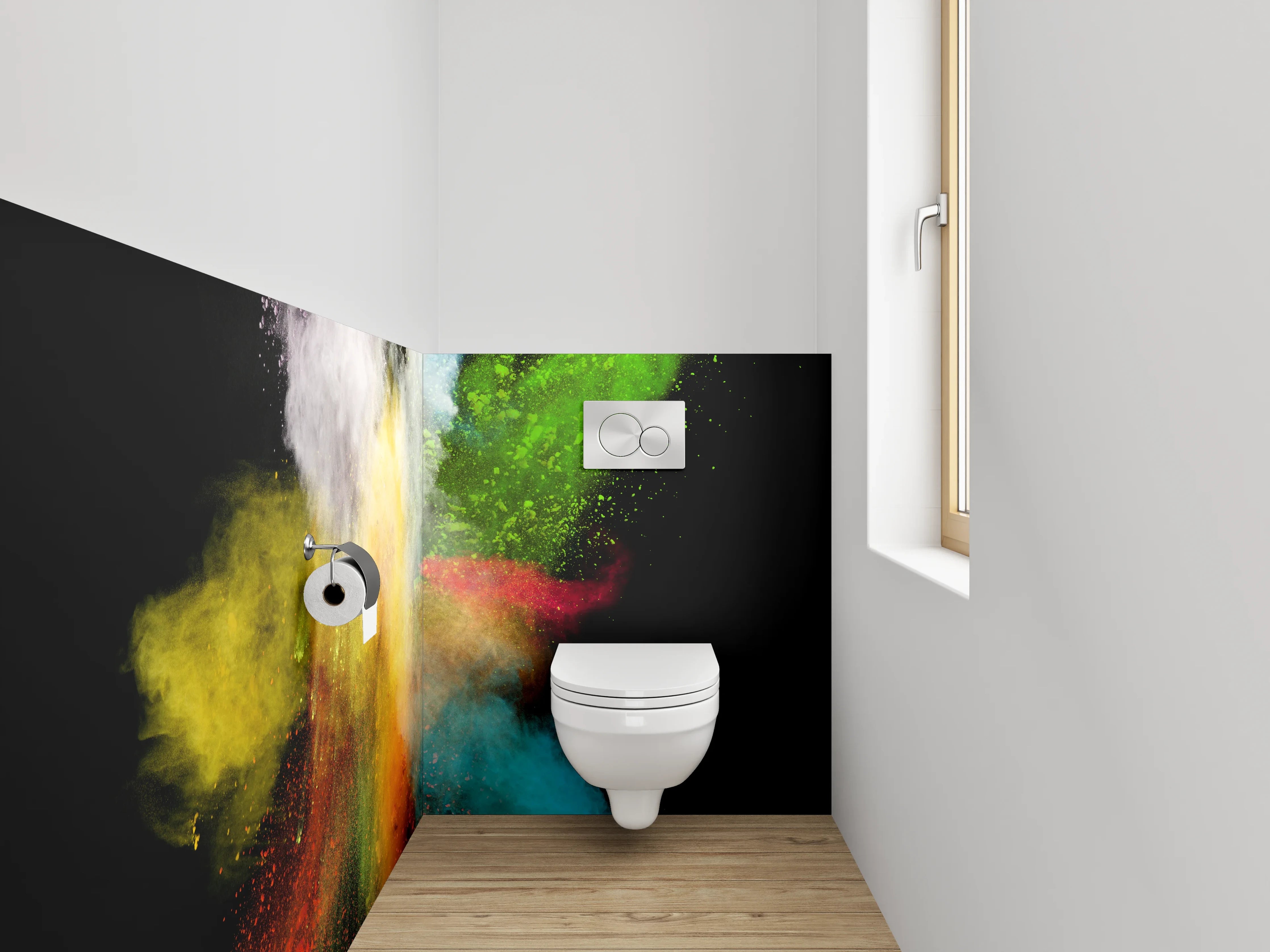 WC-Rückwand - Farbexplosion Abstrakt Wandbild