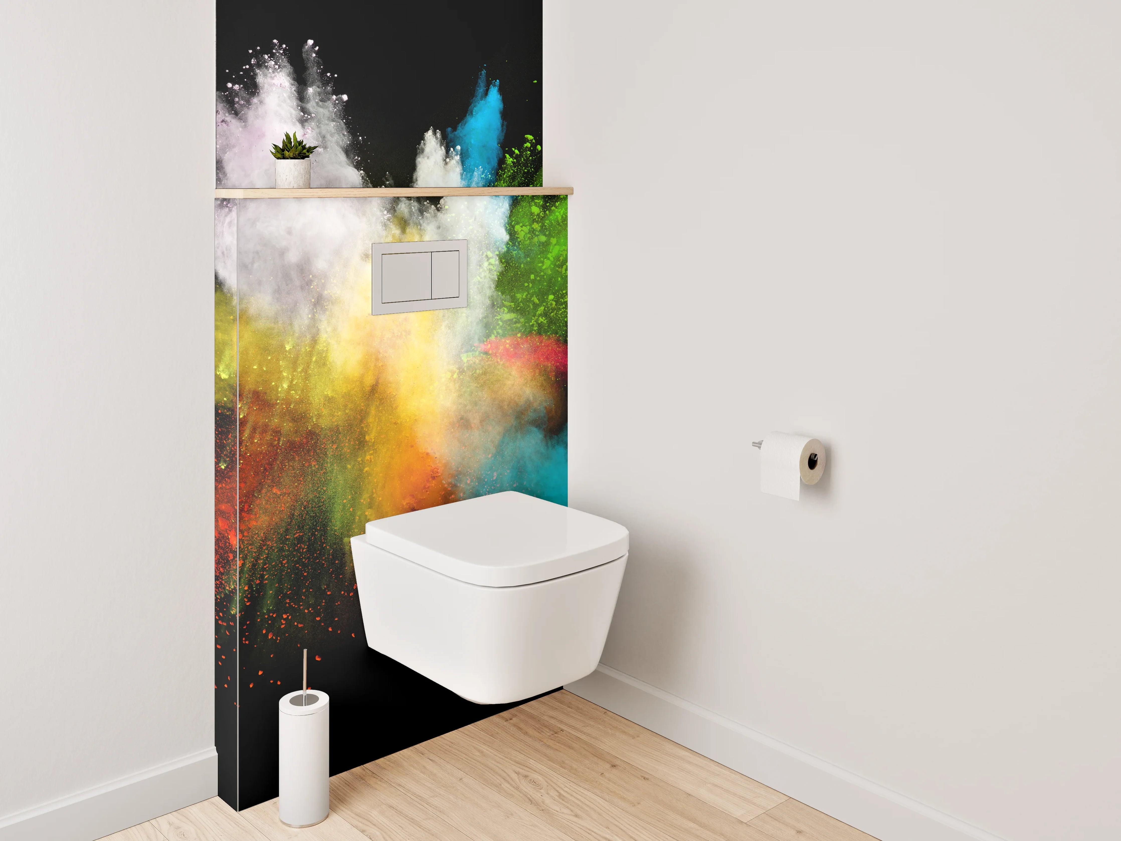 WC-Rückwand - Farbexplosion Abstrakt Wandbild