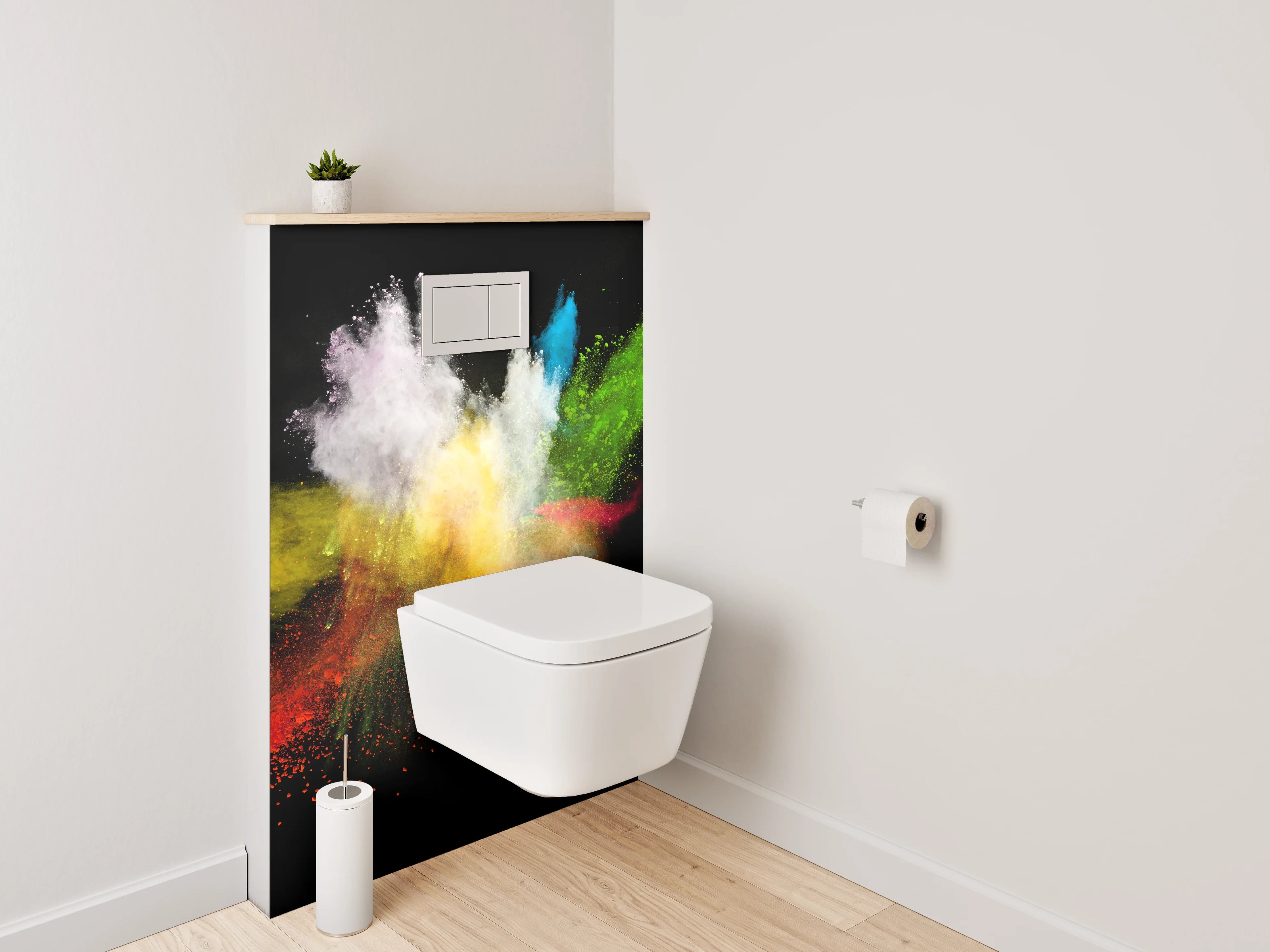 WC-Rückwand - Farbexplosion Abstrakt Wandbild