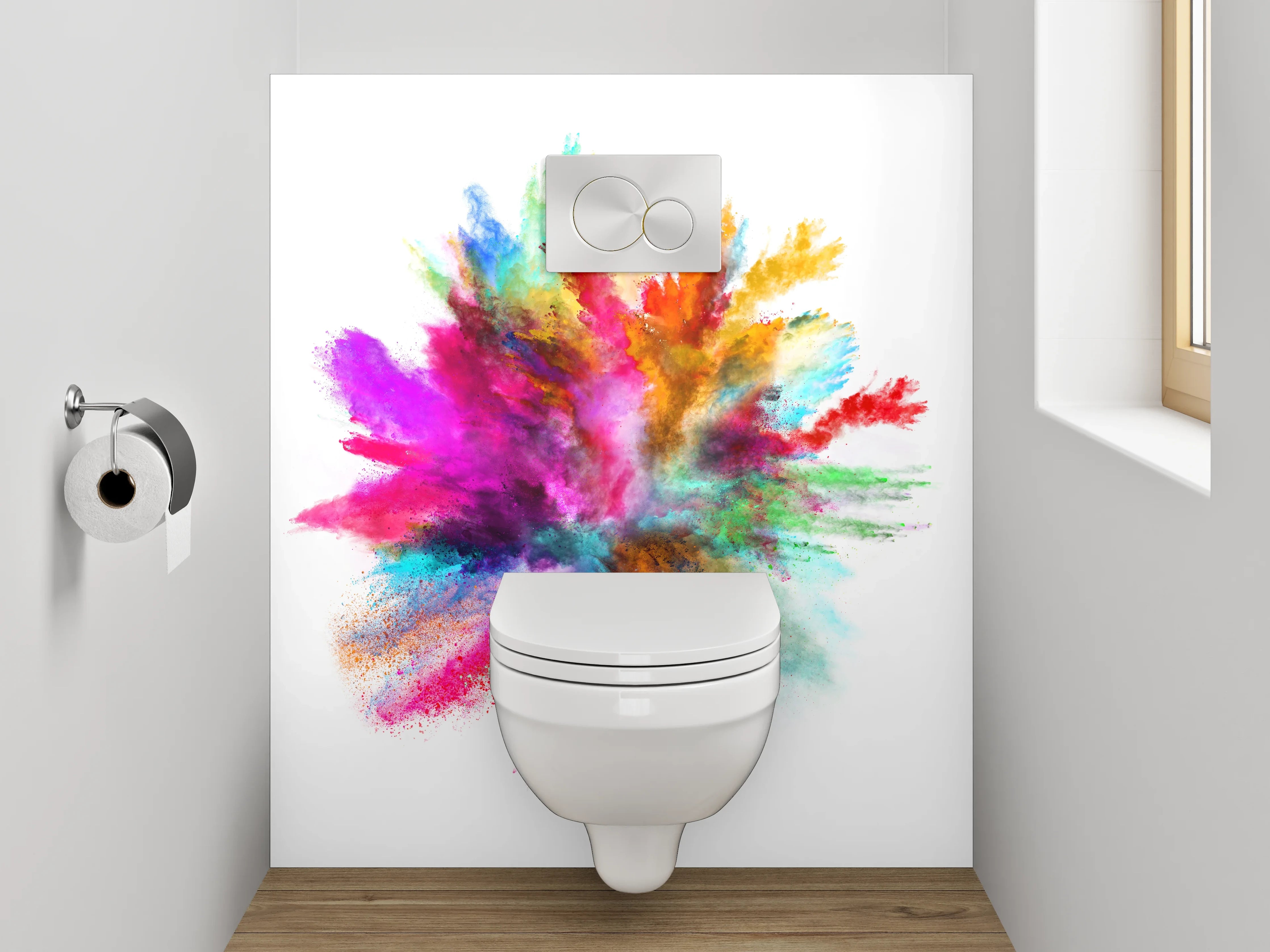 WC-Rückwand - Farbexplosion abstrakt bunt