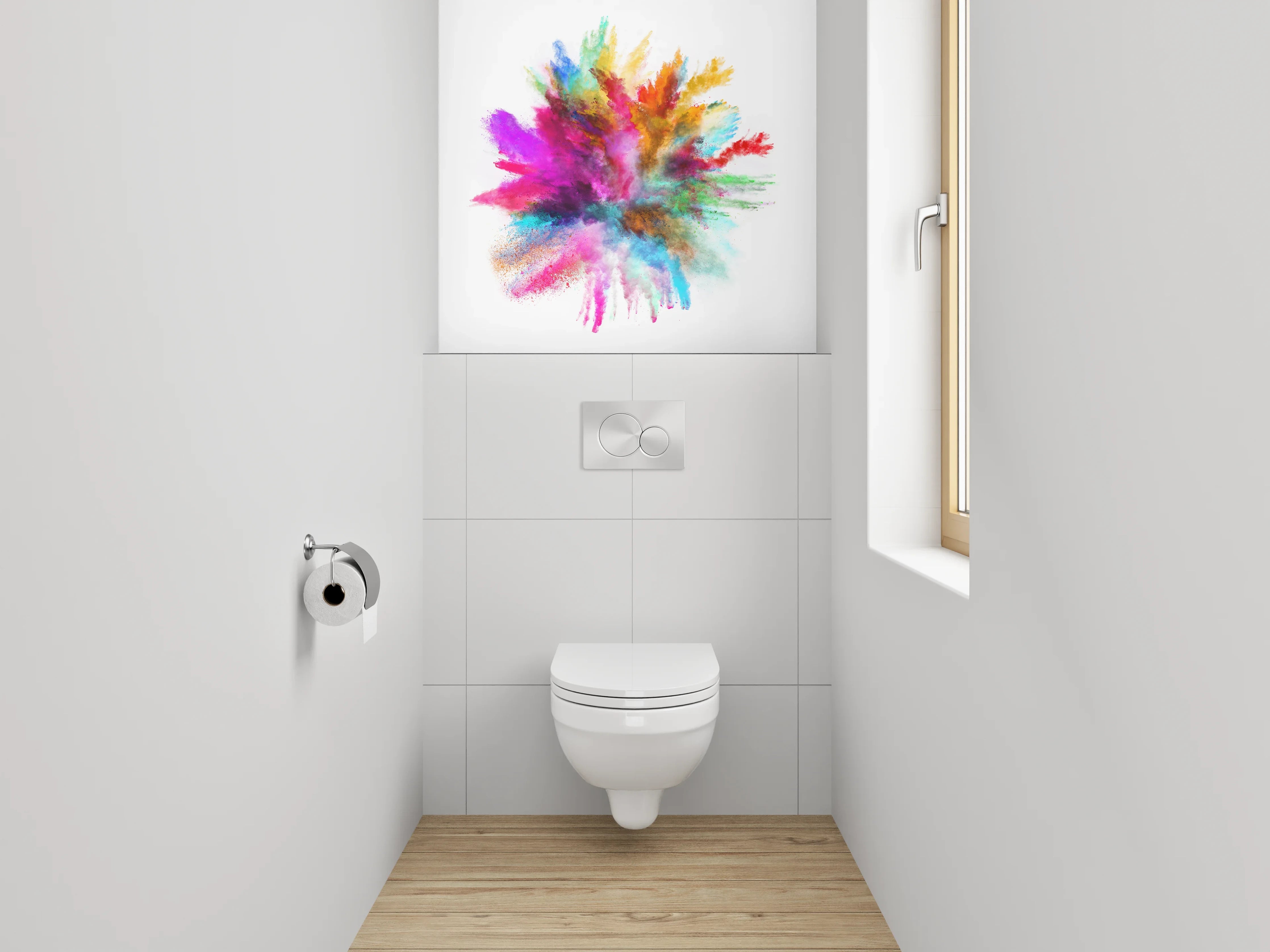 WC-Rückwand - Farbexplosion abstrakt bunt