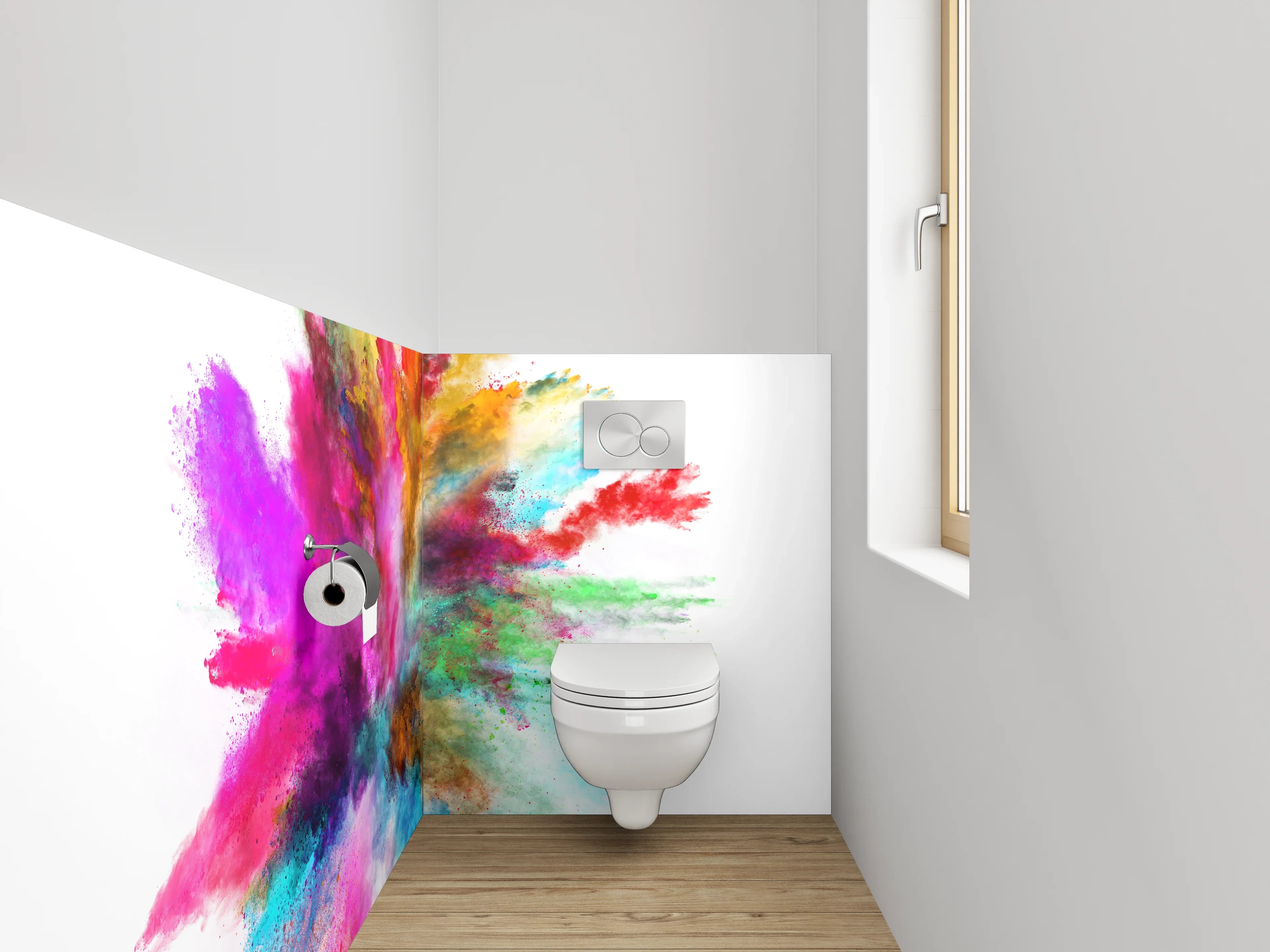 WC-Rückwand - Farbexplosion abstrakt bunt