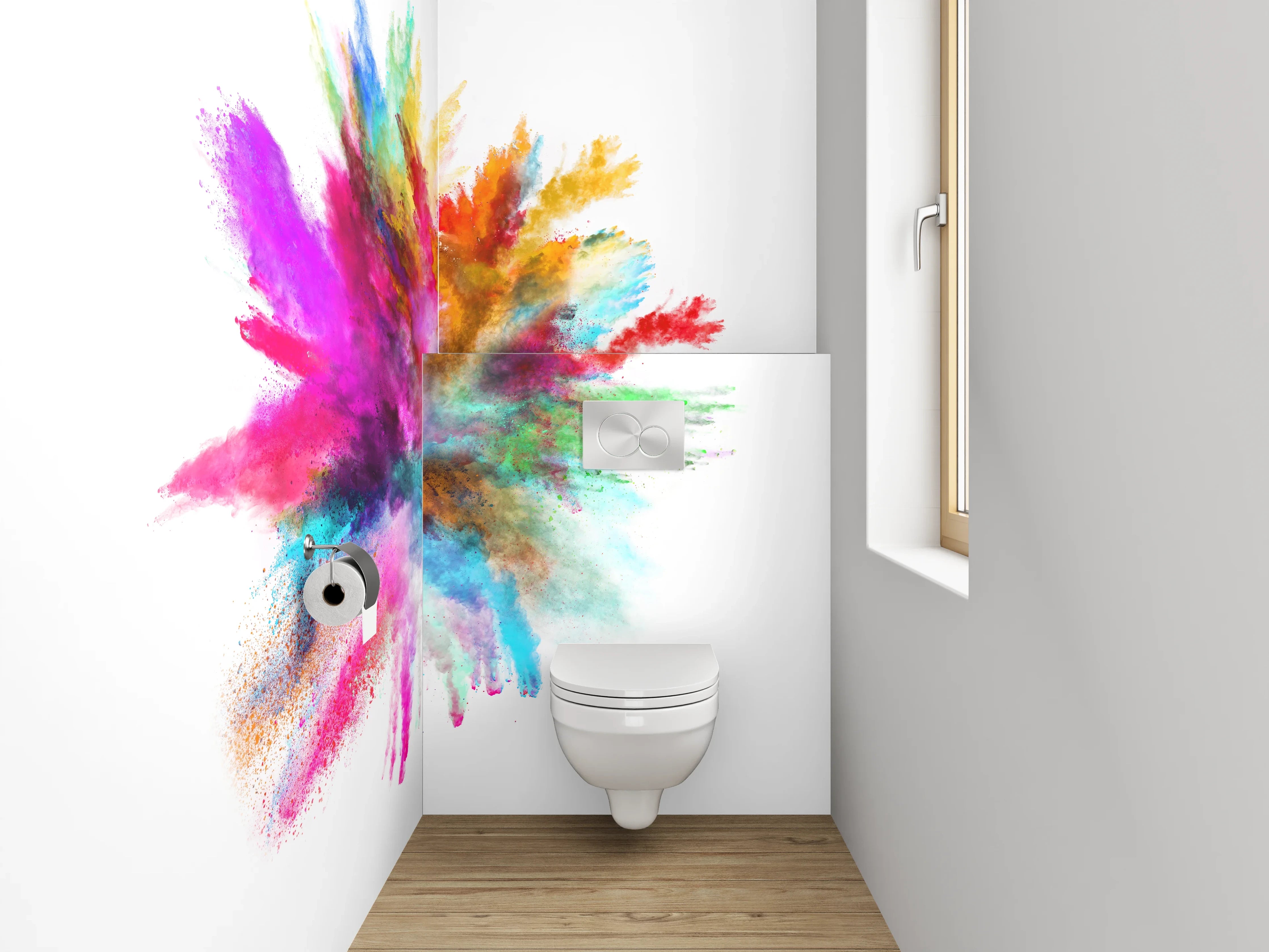 WC-Rückwand - Farbexplosion abstrakt bunt