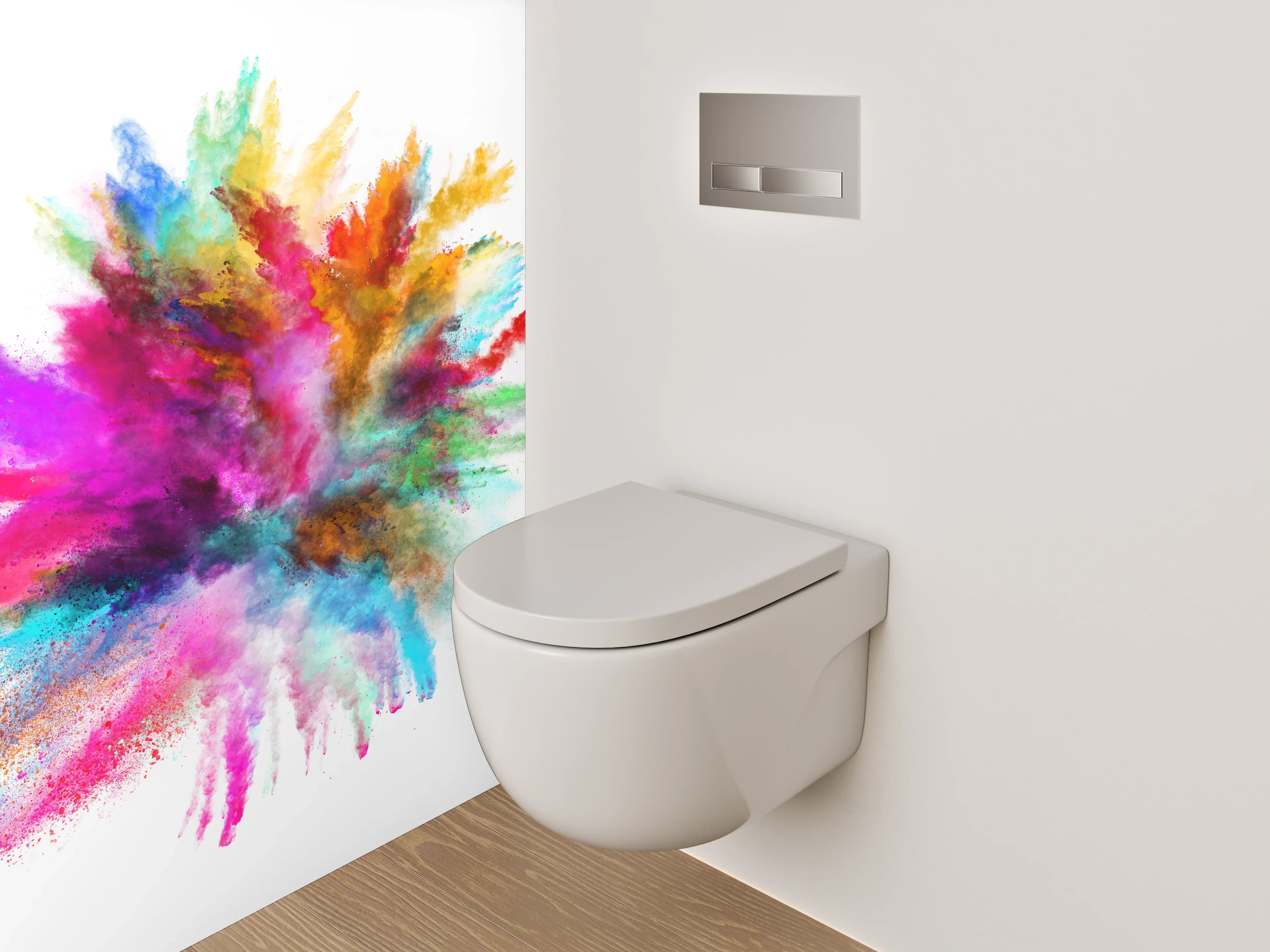 WC-Rückwand - Farbexplosion abstrakt bunt