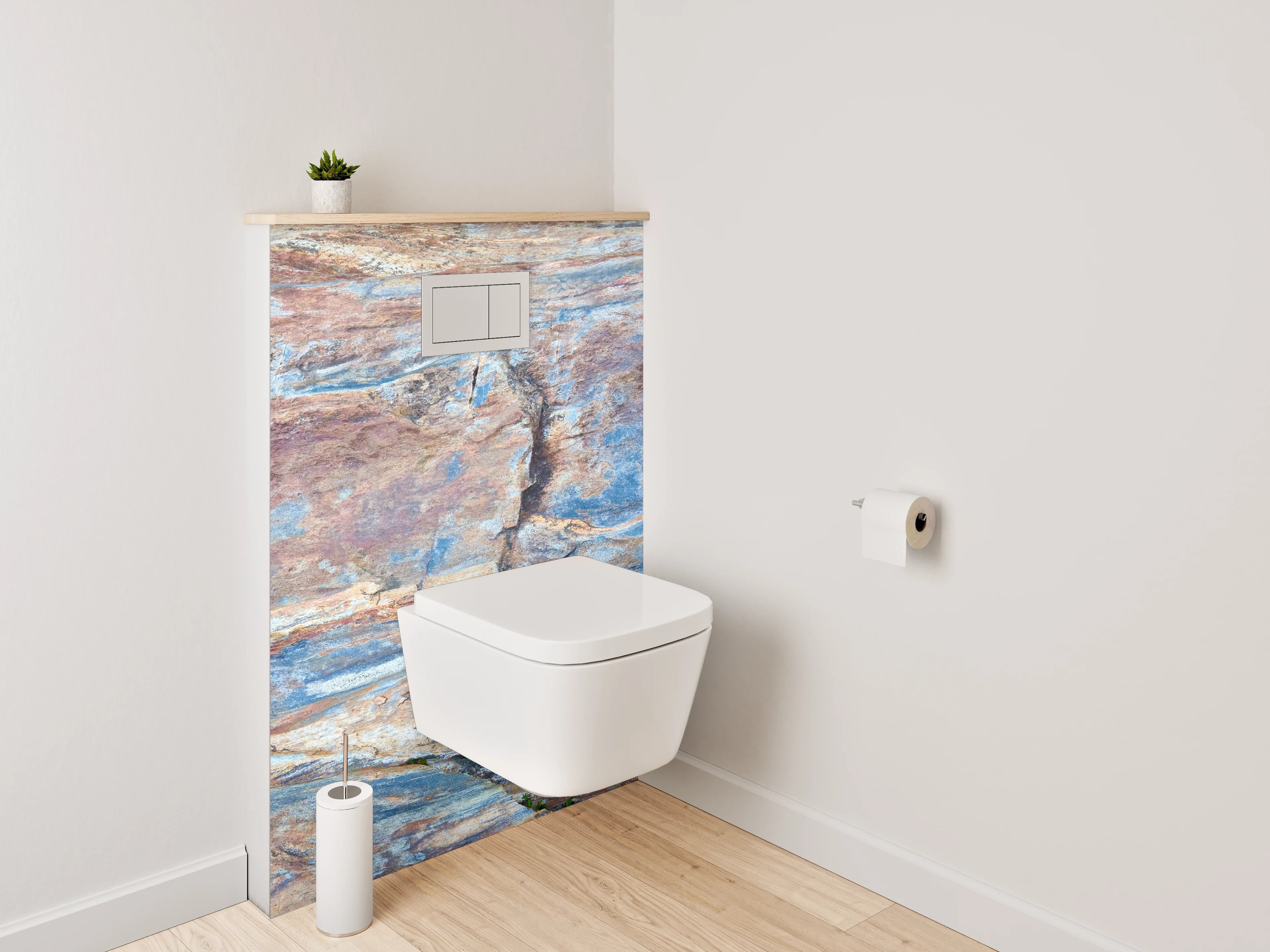 WC-Rückwand - Farbig geschichtete Felsstruktur Wandmotiv