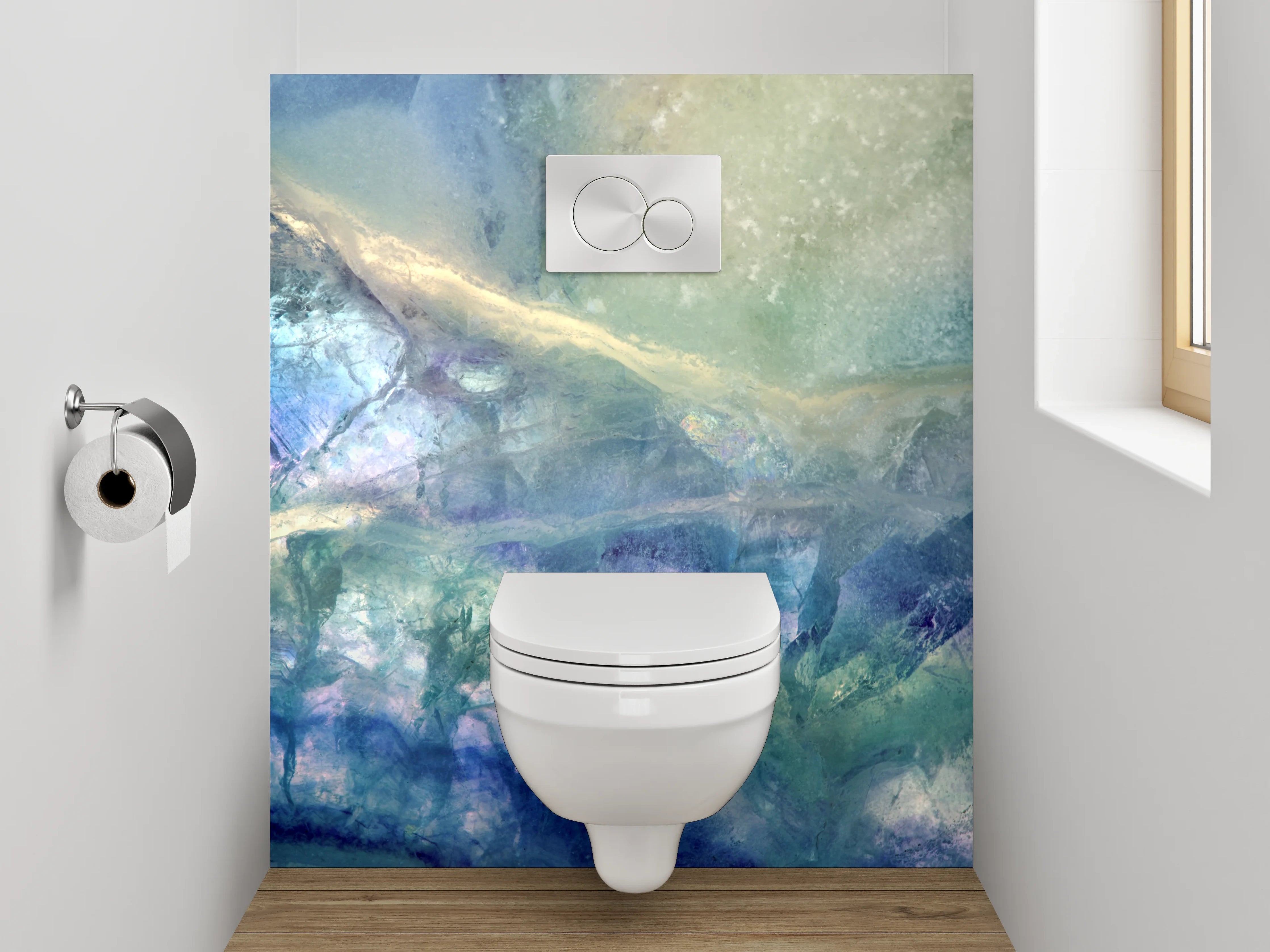 WC-Rückwand - Farbloser Edelstein Marmor Optik