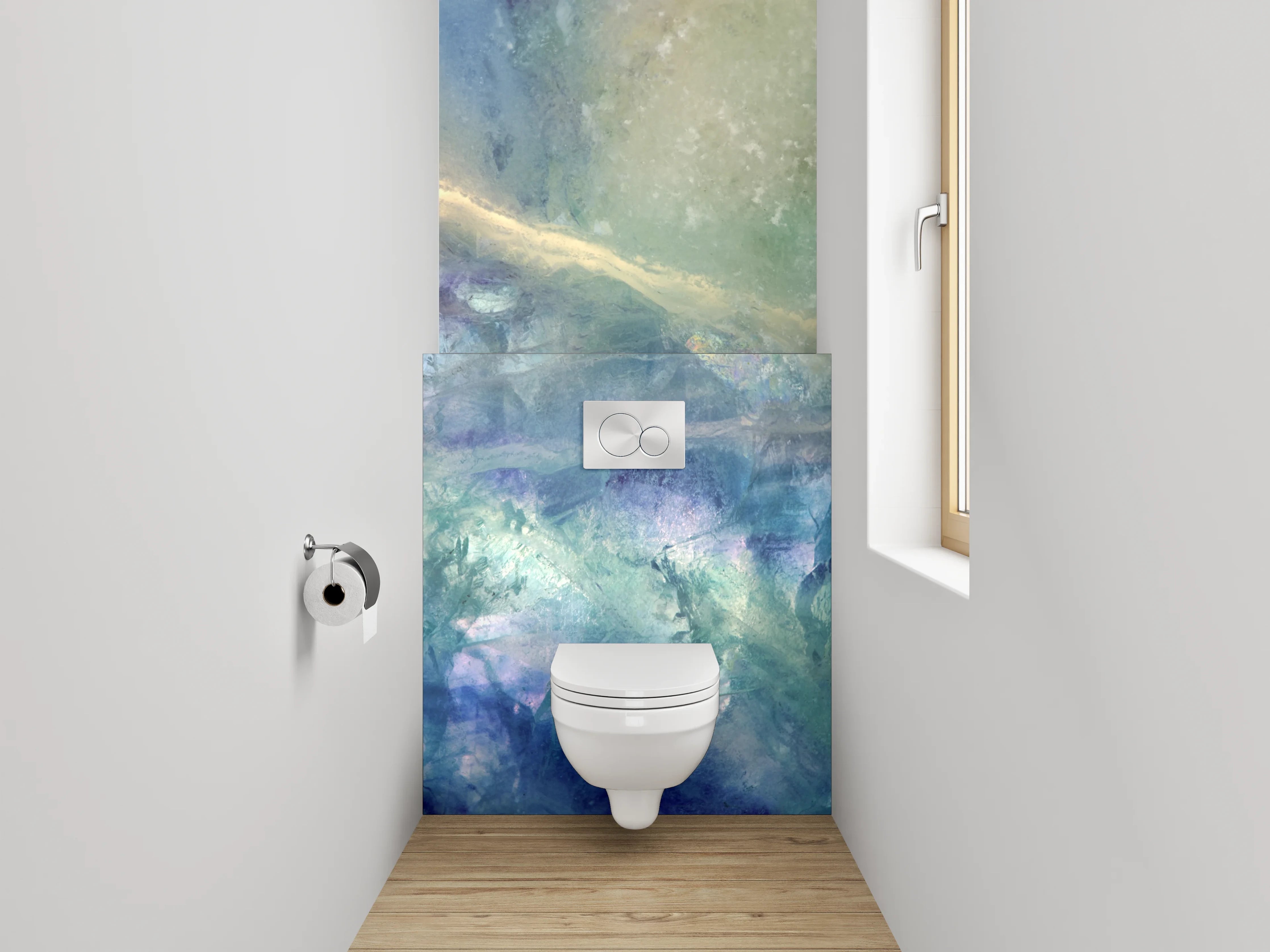 WC-Rückwand - Farbloser Edelstein Marmor Optik