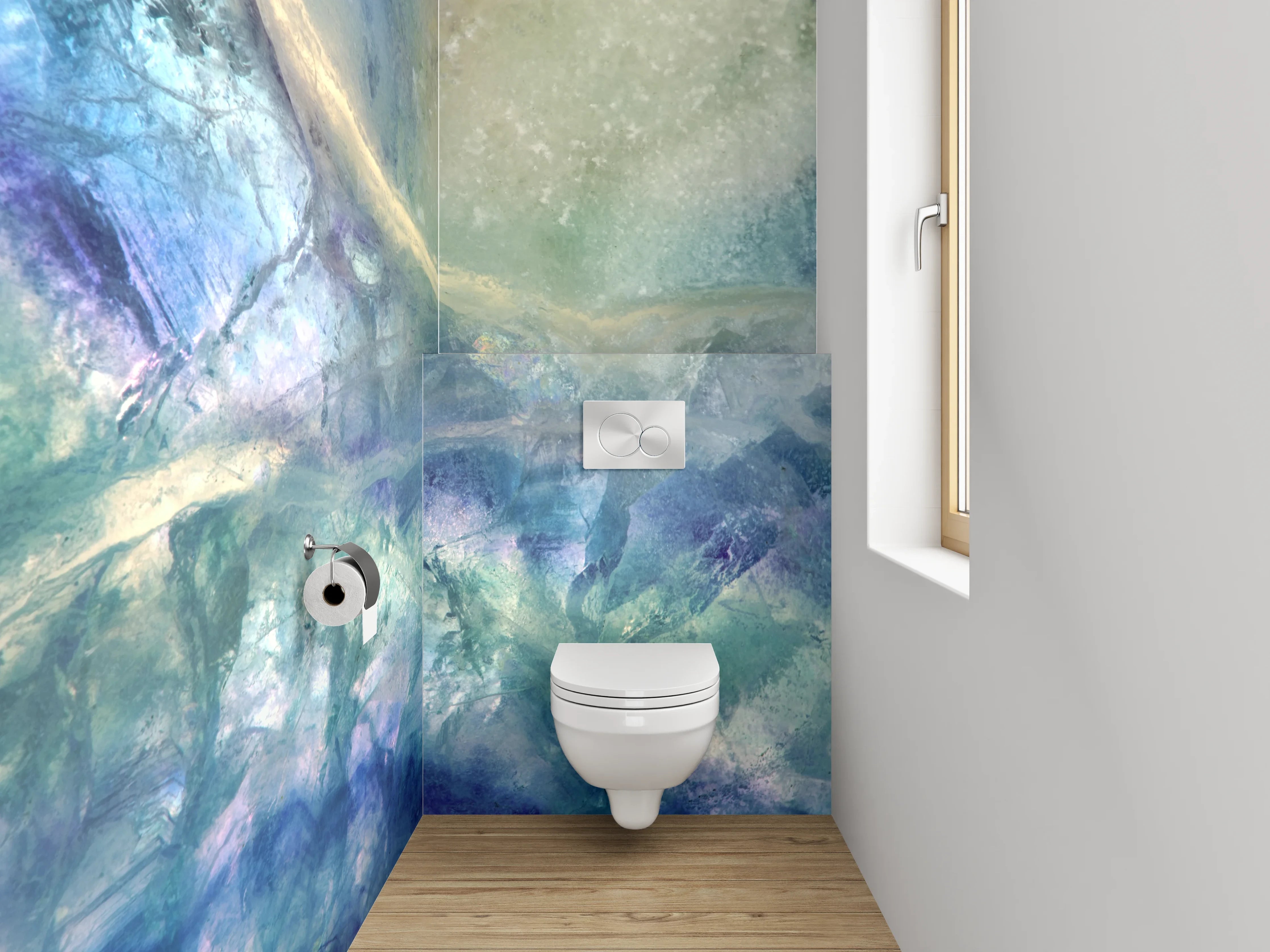WC-Rückwand - Farbloser Edelstein Marmor Optik