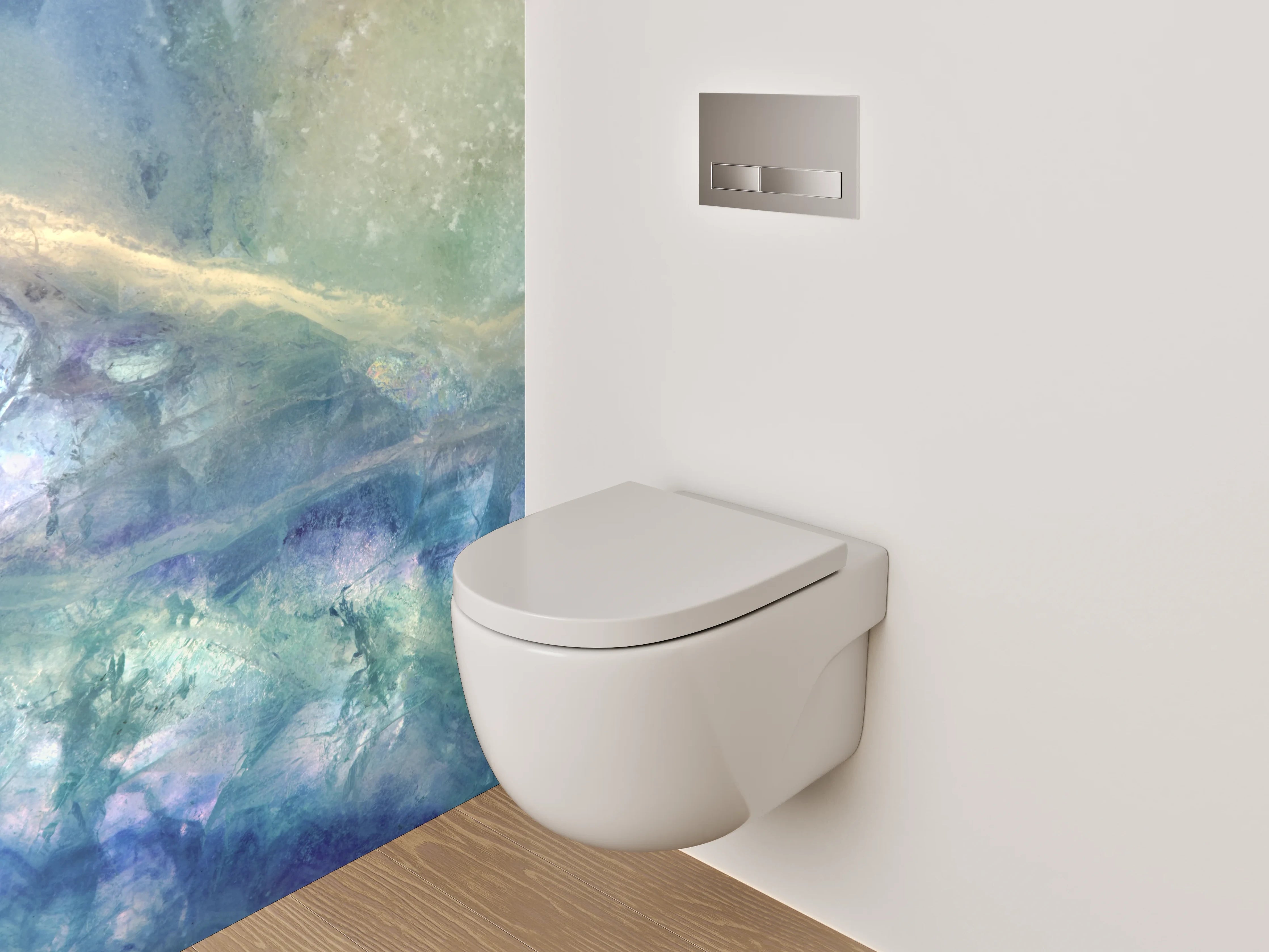 WC-Rückwand - Farbloser Edelstein Marmor Optik