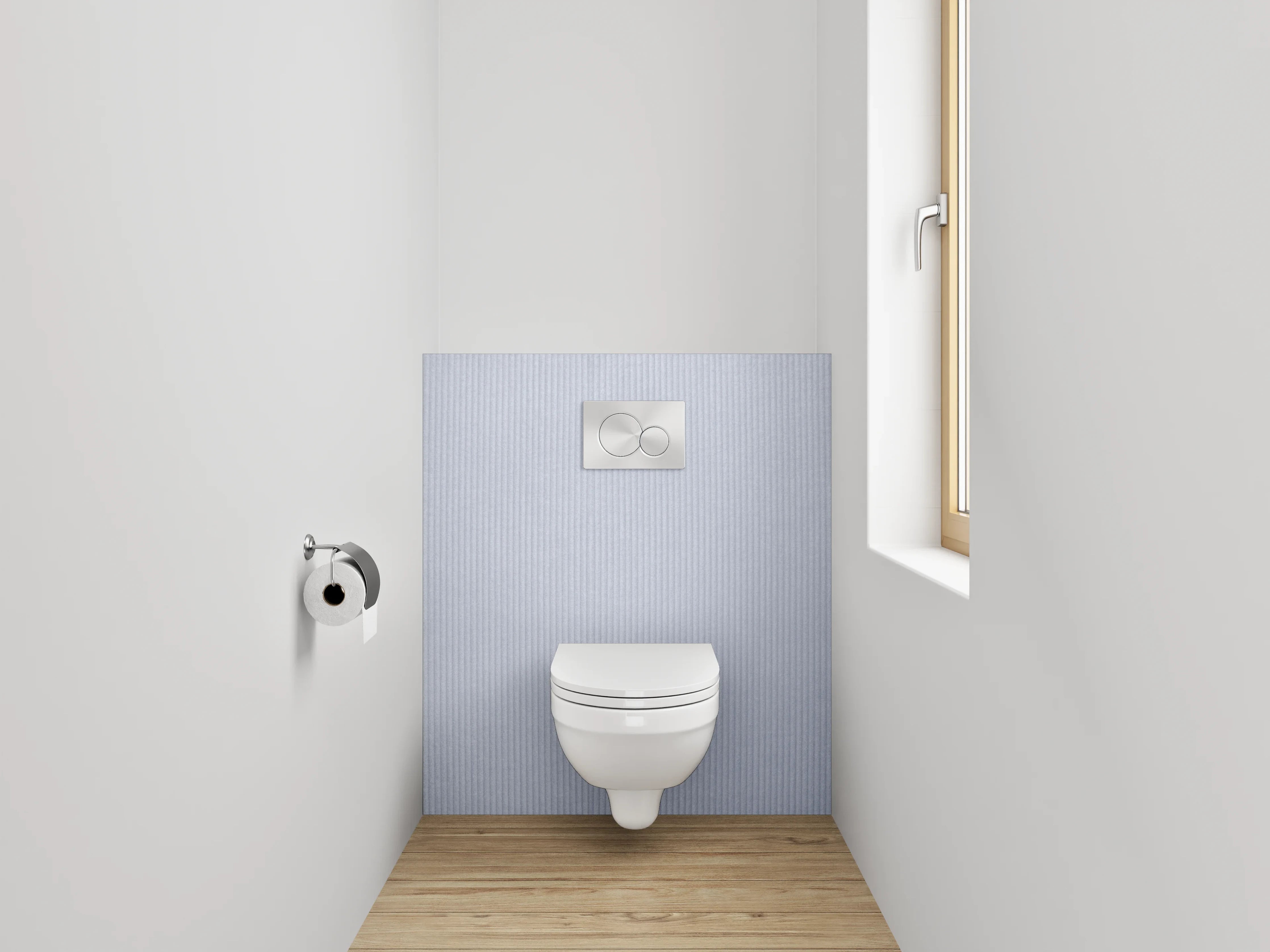 WC-Rückwand - Fein gestreifter weiß-grauer Hintergrund