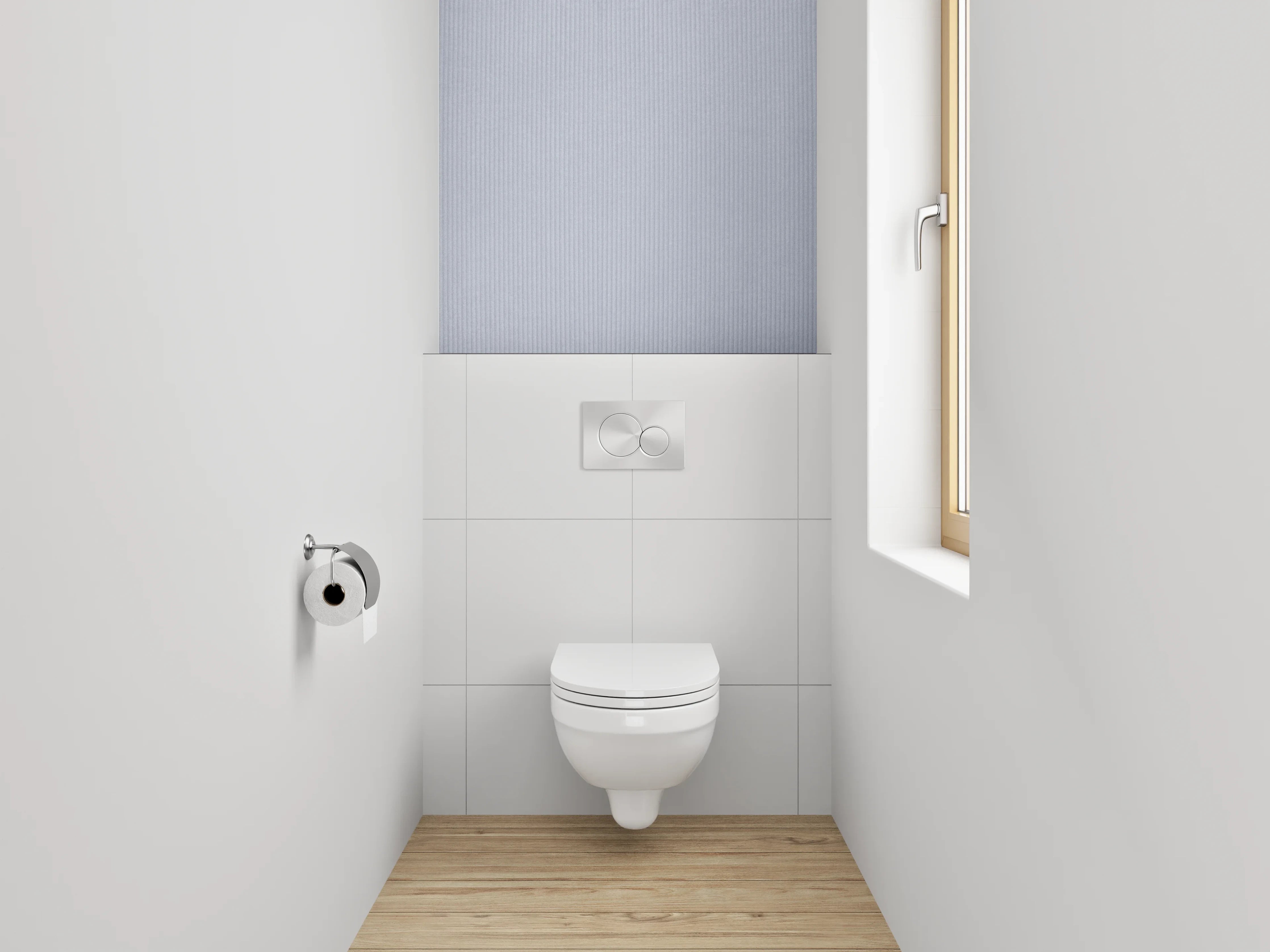 WC-Rückwand - Fein gestreifter weiß-grauer Hintergrund