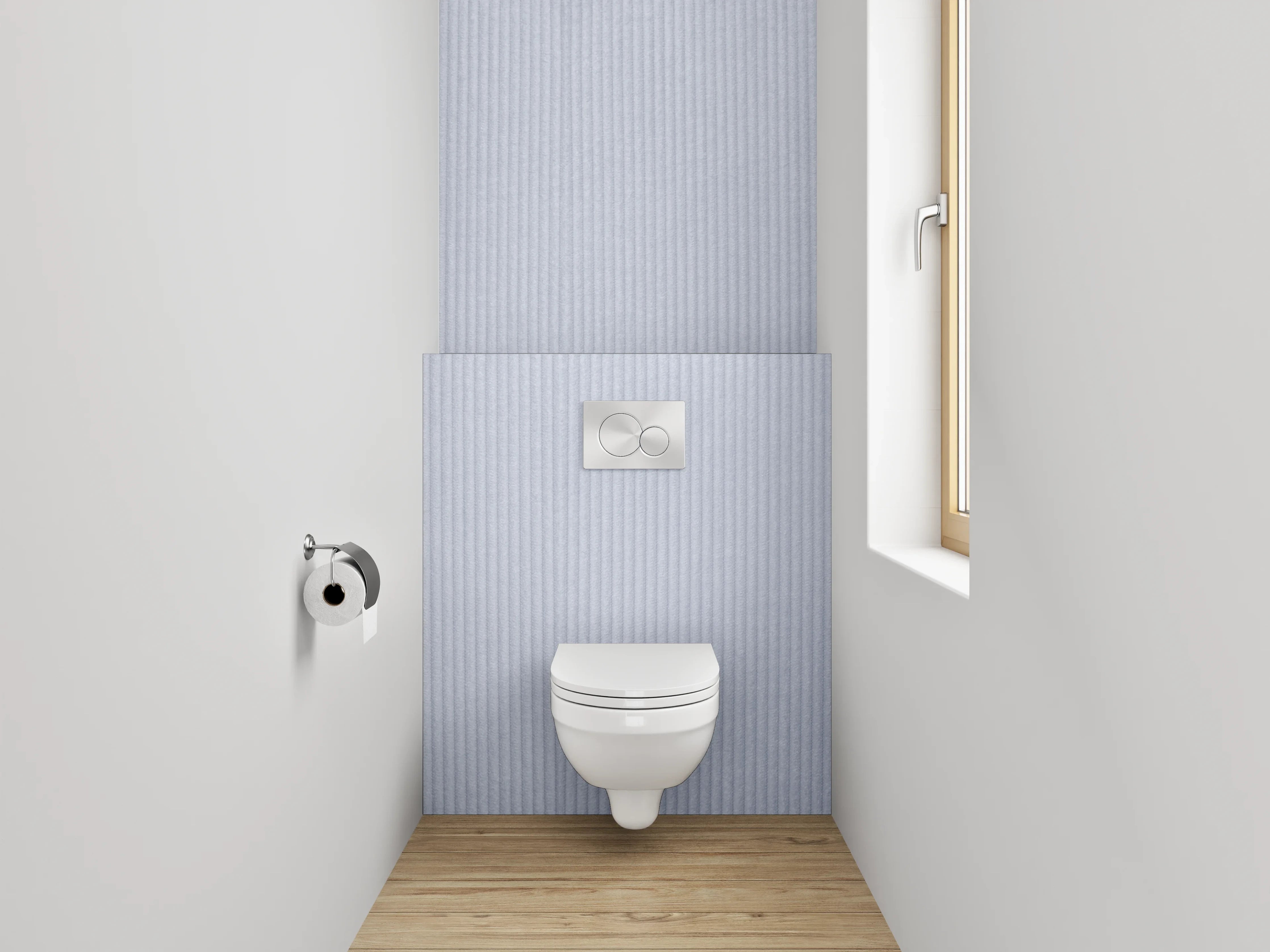 WC-Rückwand - Fein gestreifter weiß-grauer Hintergrund