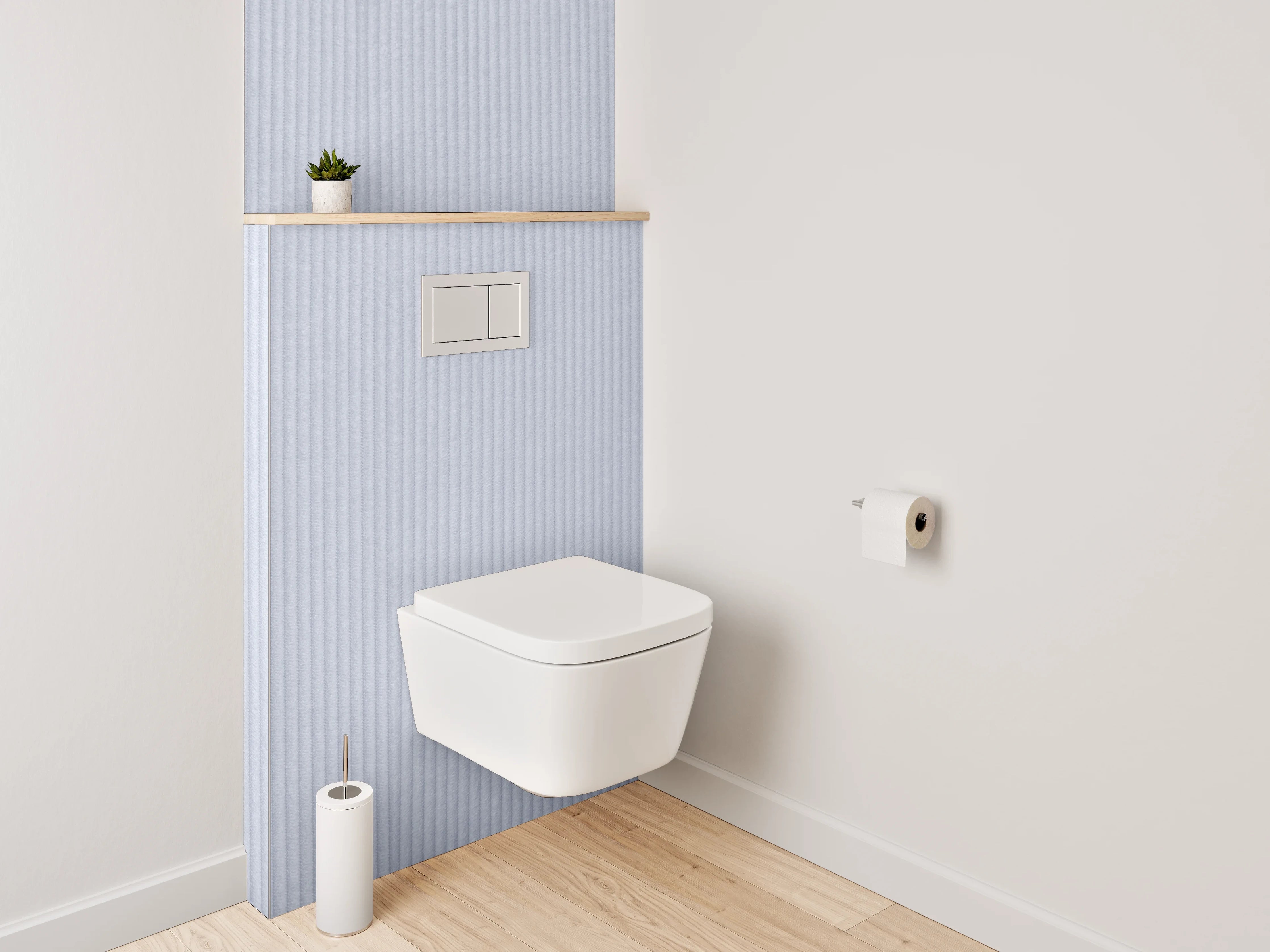 WC-Rückwand - Fein gestreifter weiß-grauer Hintergrund