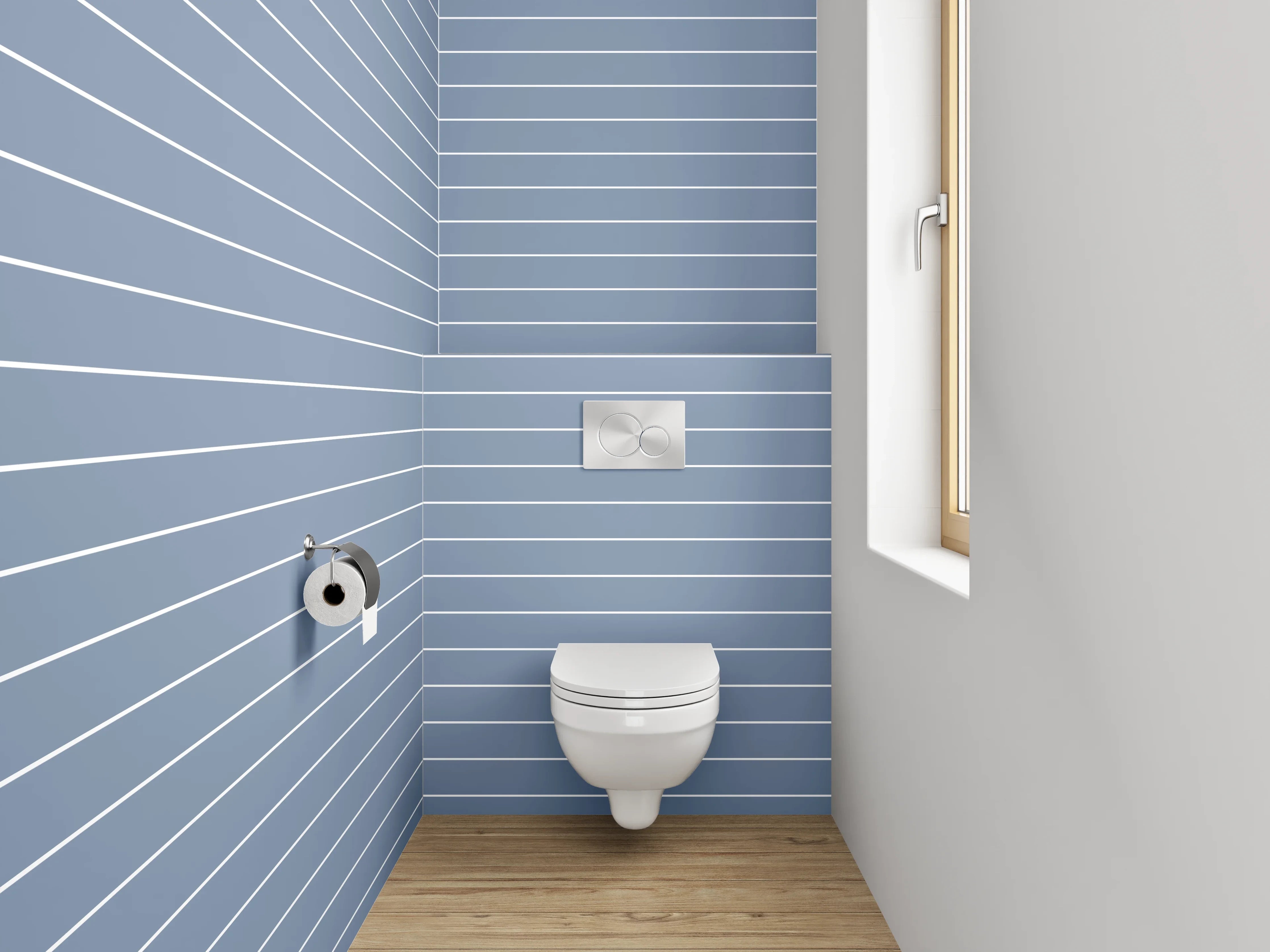WC-Rückwand - Feine Linienstruktur in dezentem Grau
