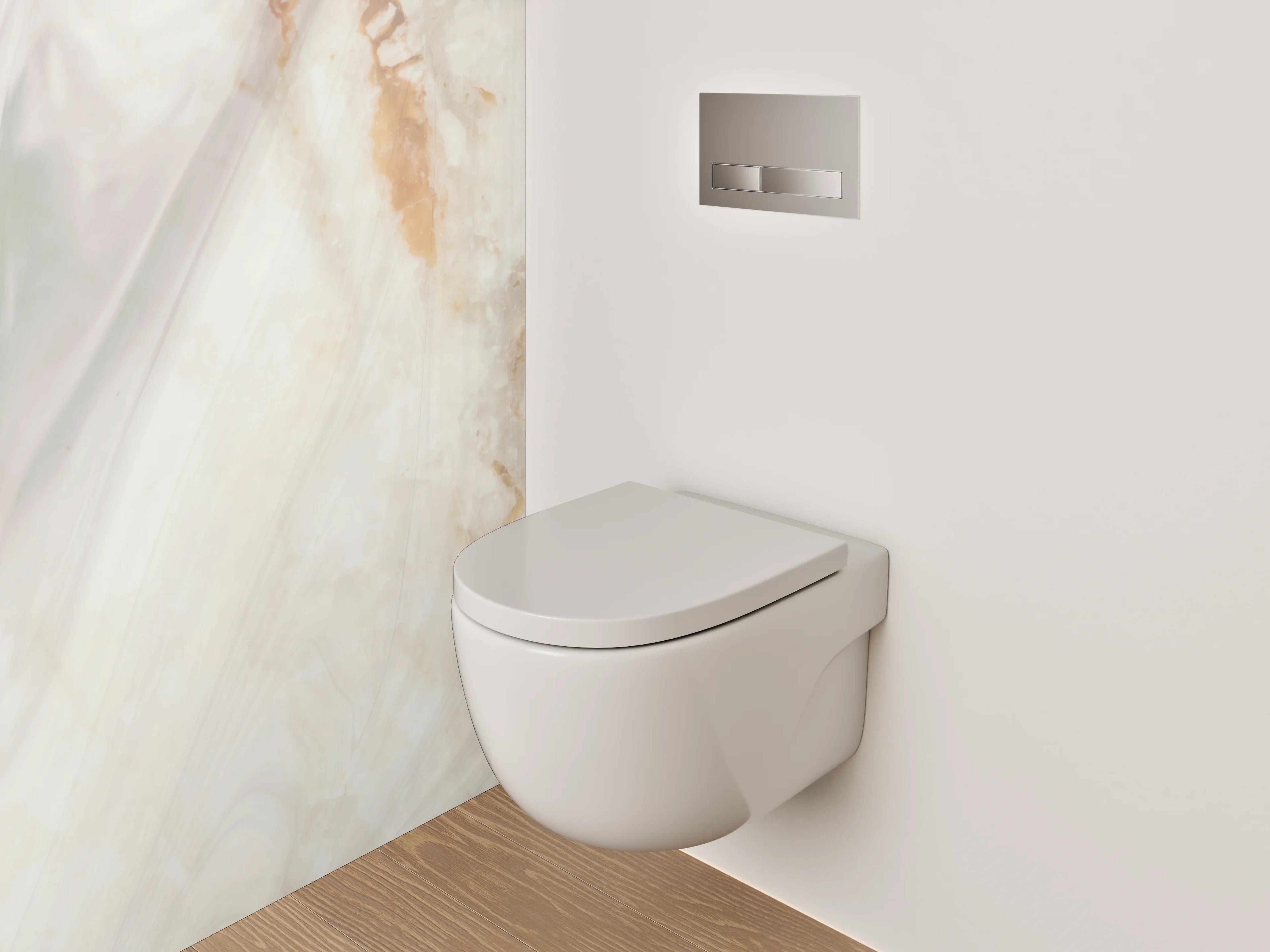 WC-Rückwand - Feine Marmoroptik in Grau-Beige