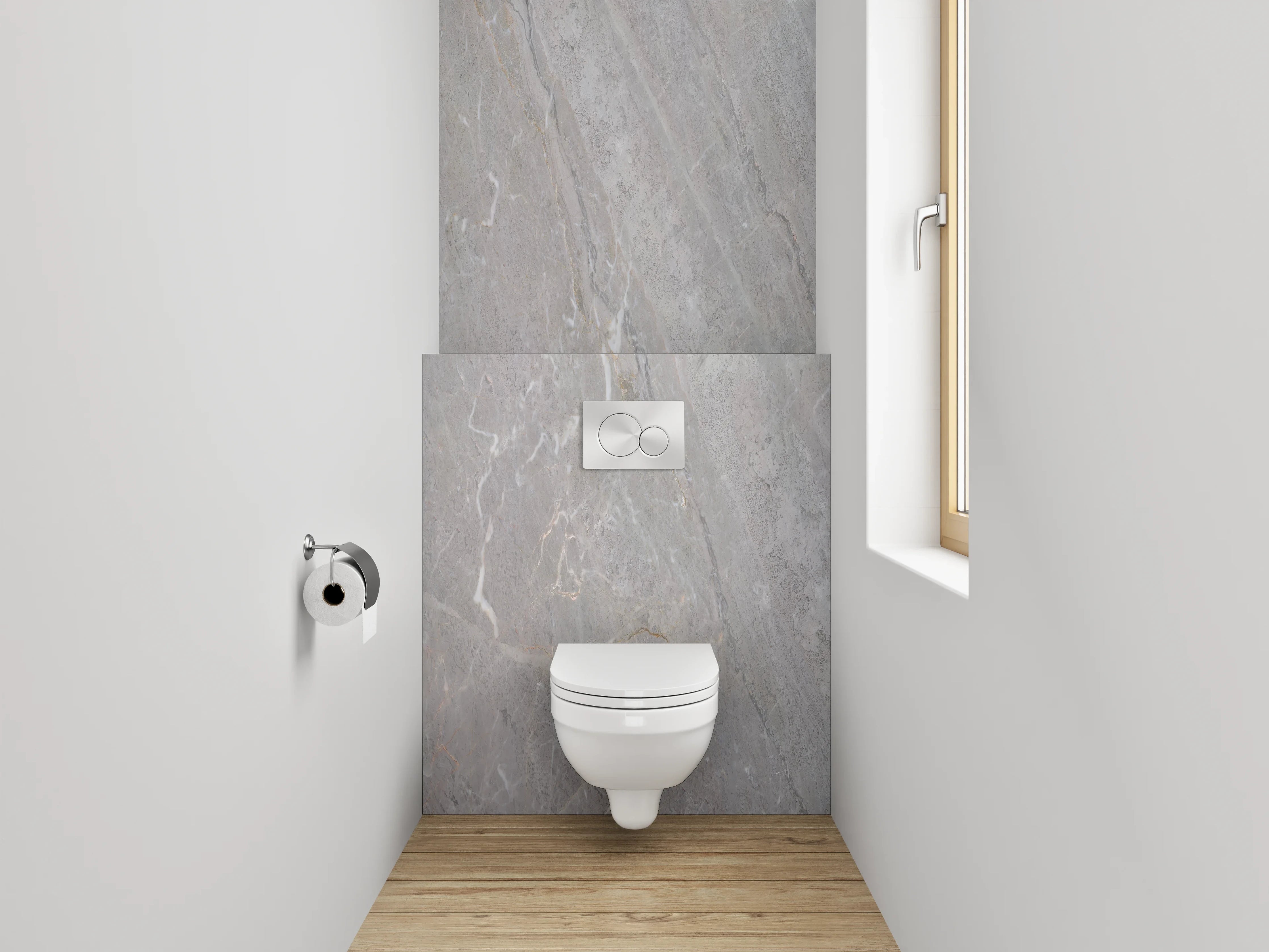 WC-Rückwand - Feiner grauer Schiefer-Look