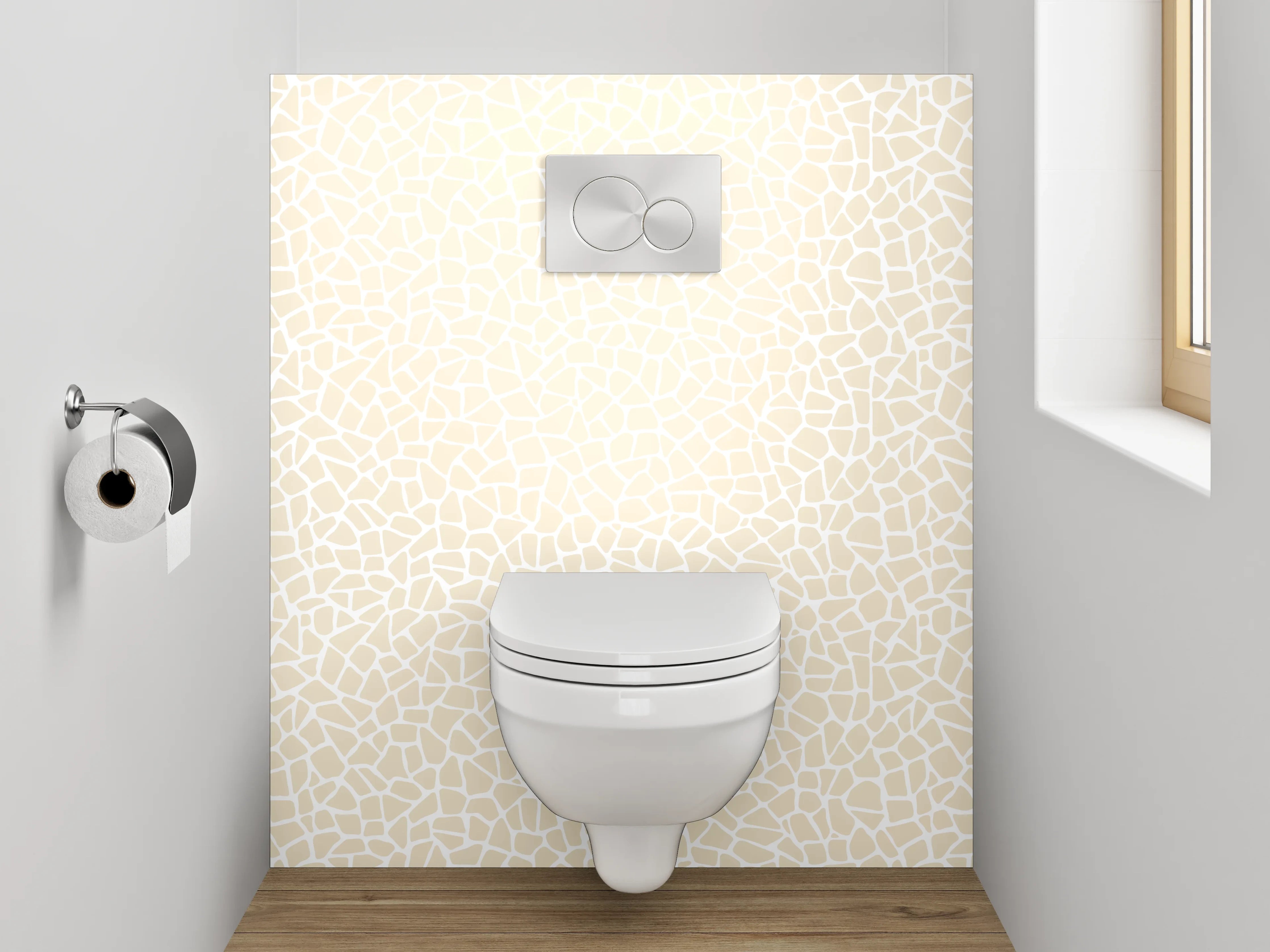 WC-Rückwand - Feines Mosaik Beige Weiß