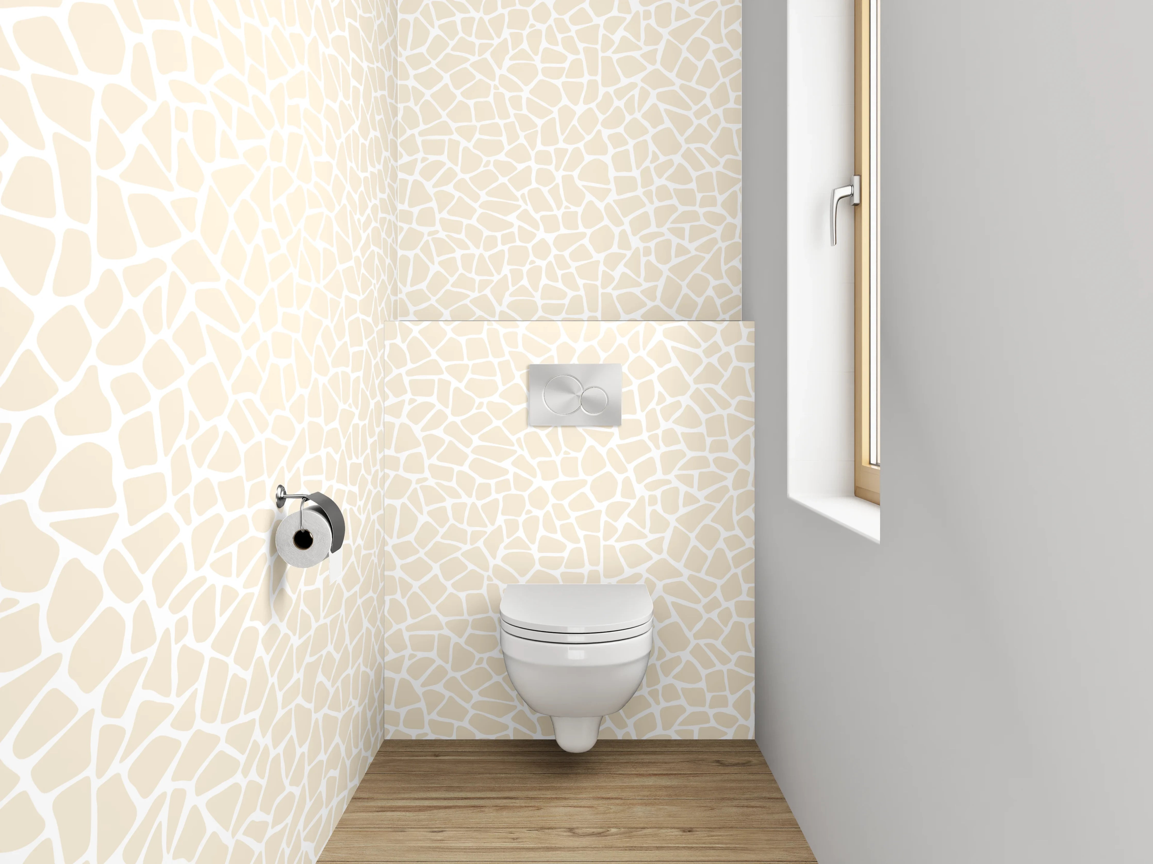 WC-Rückwand - Feines Mosaik Beige Weiß