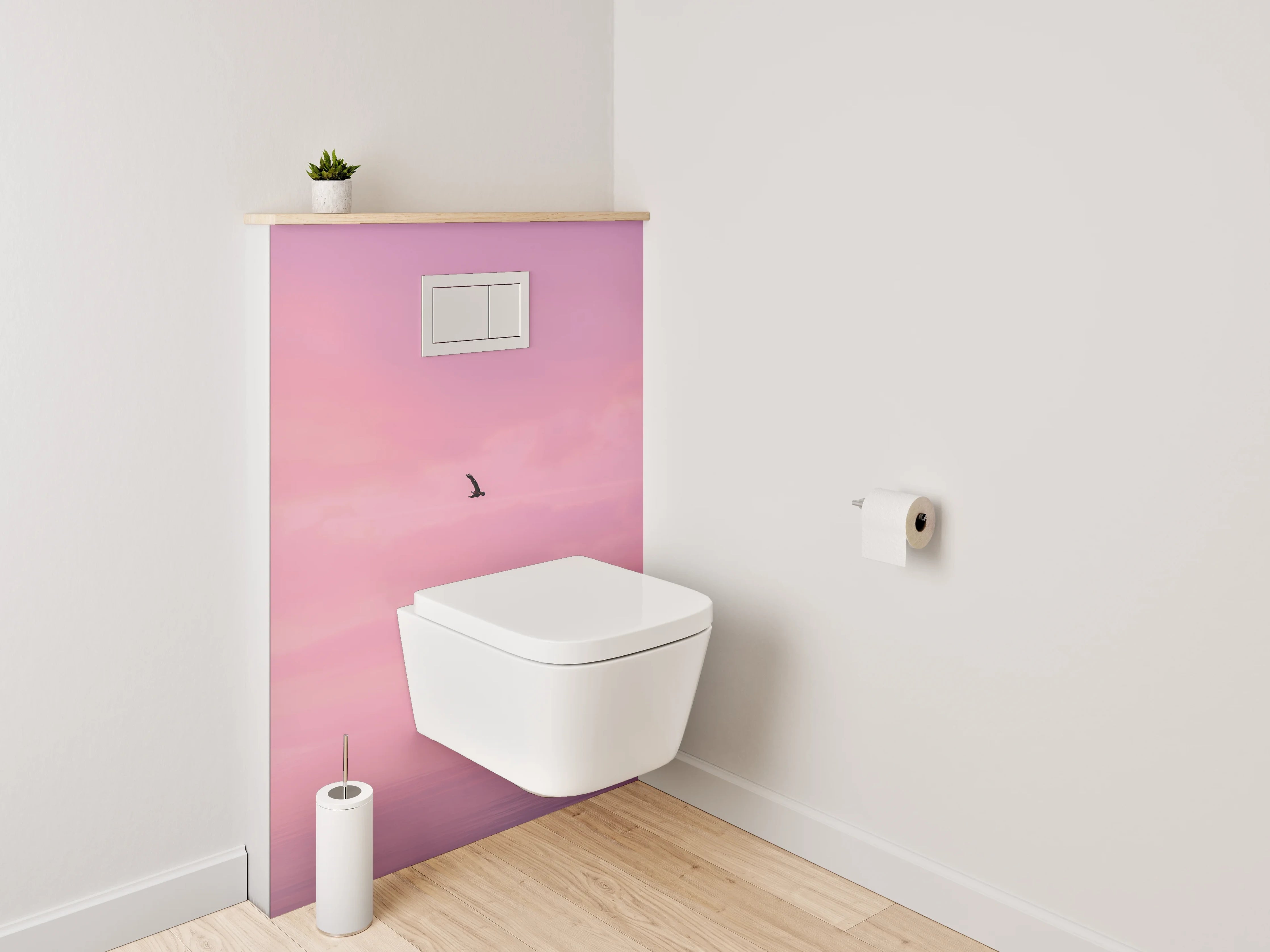 WC-Rückwand - Fischerboot im rosa Sonnenaufgang