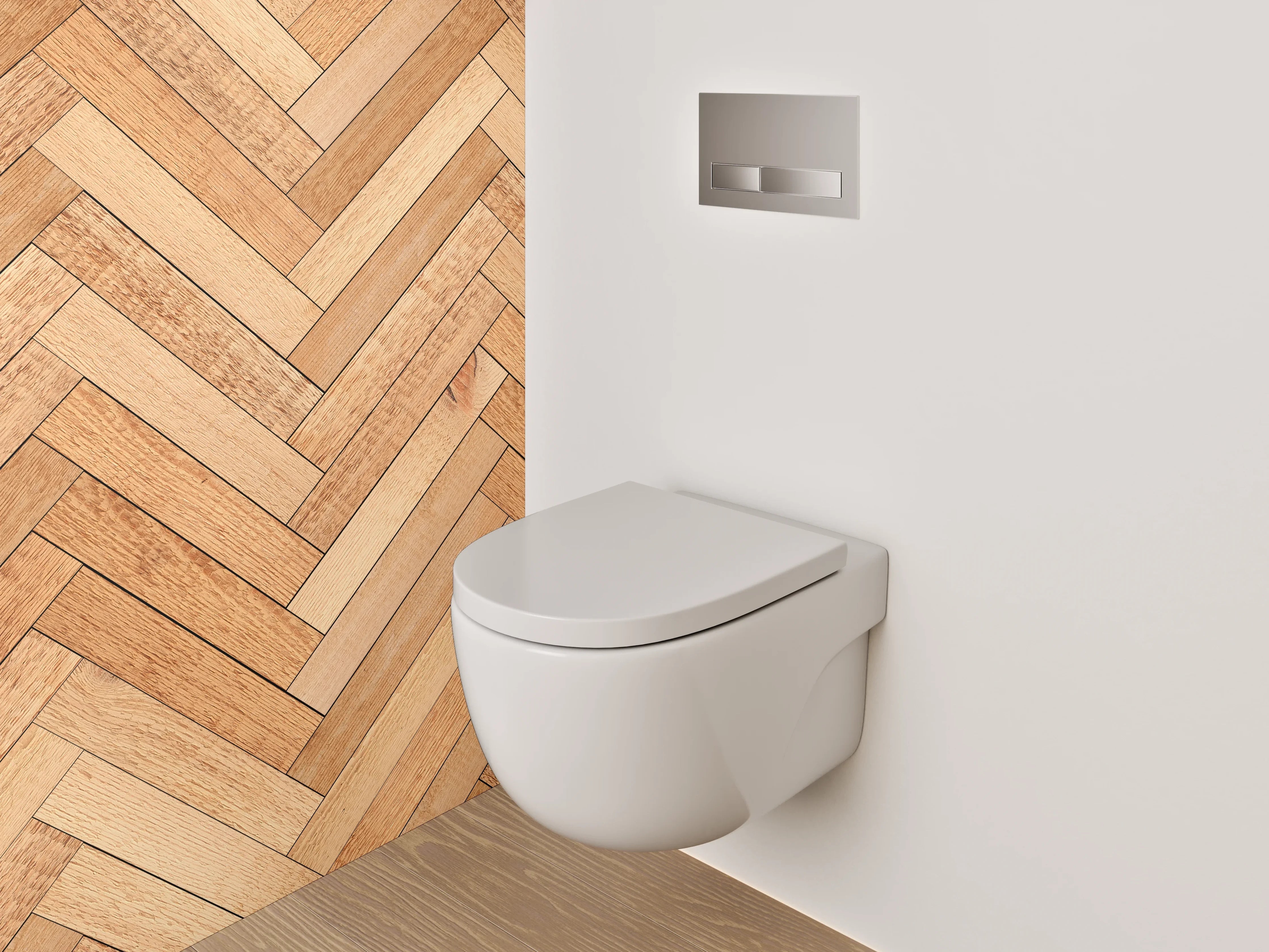WC-Rückwand - Fischgrät Holz Muster Fliesenoptik