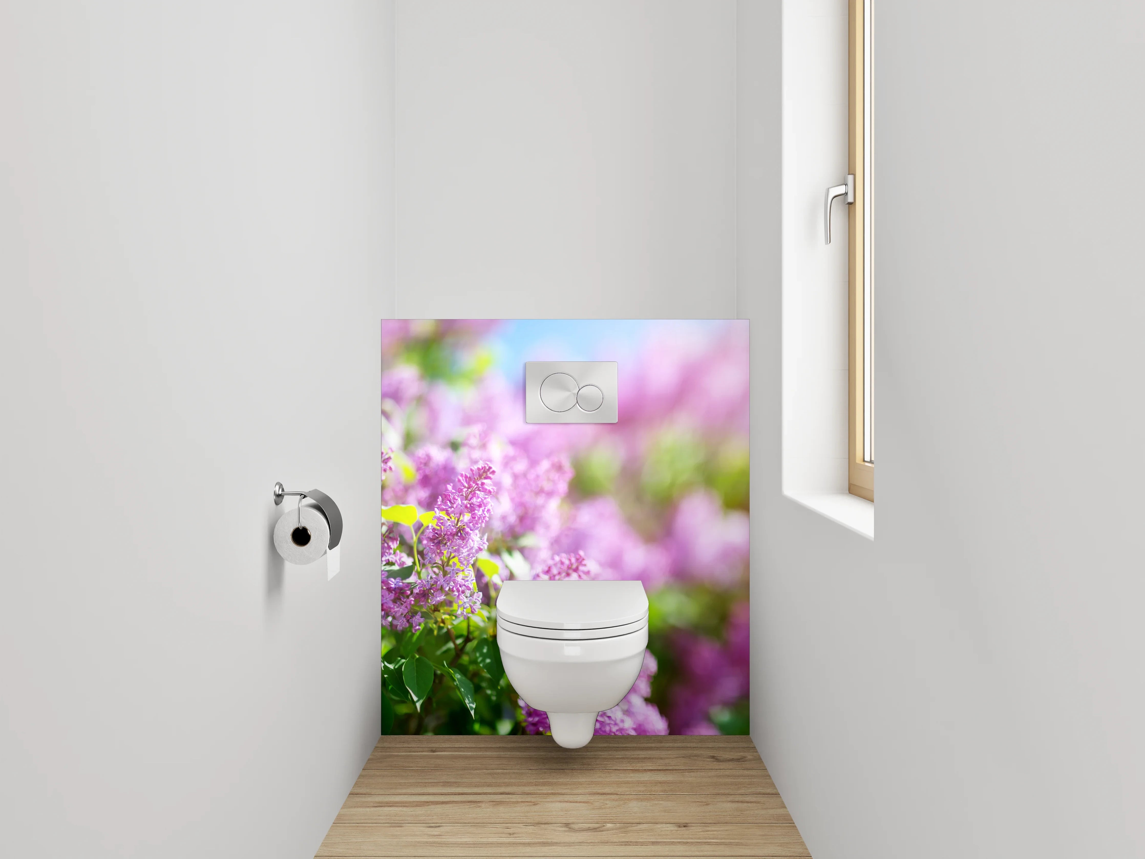 WC-Rückwand - Fliederblüte im Sonnenschein