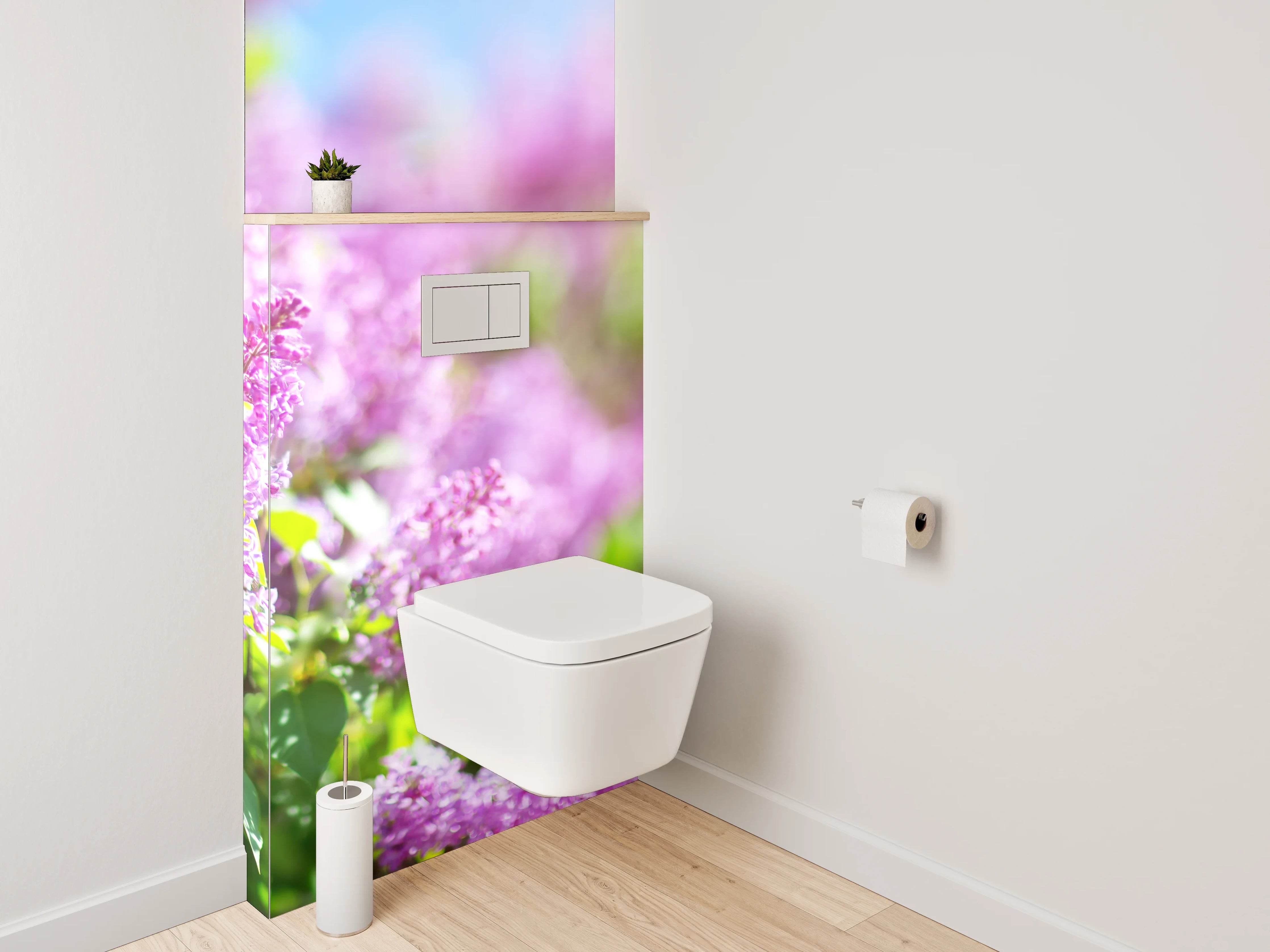 WC-Rückwand - Fliederblüte im Sonnenschein