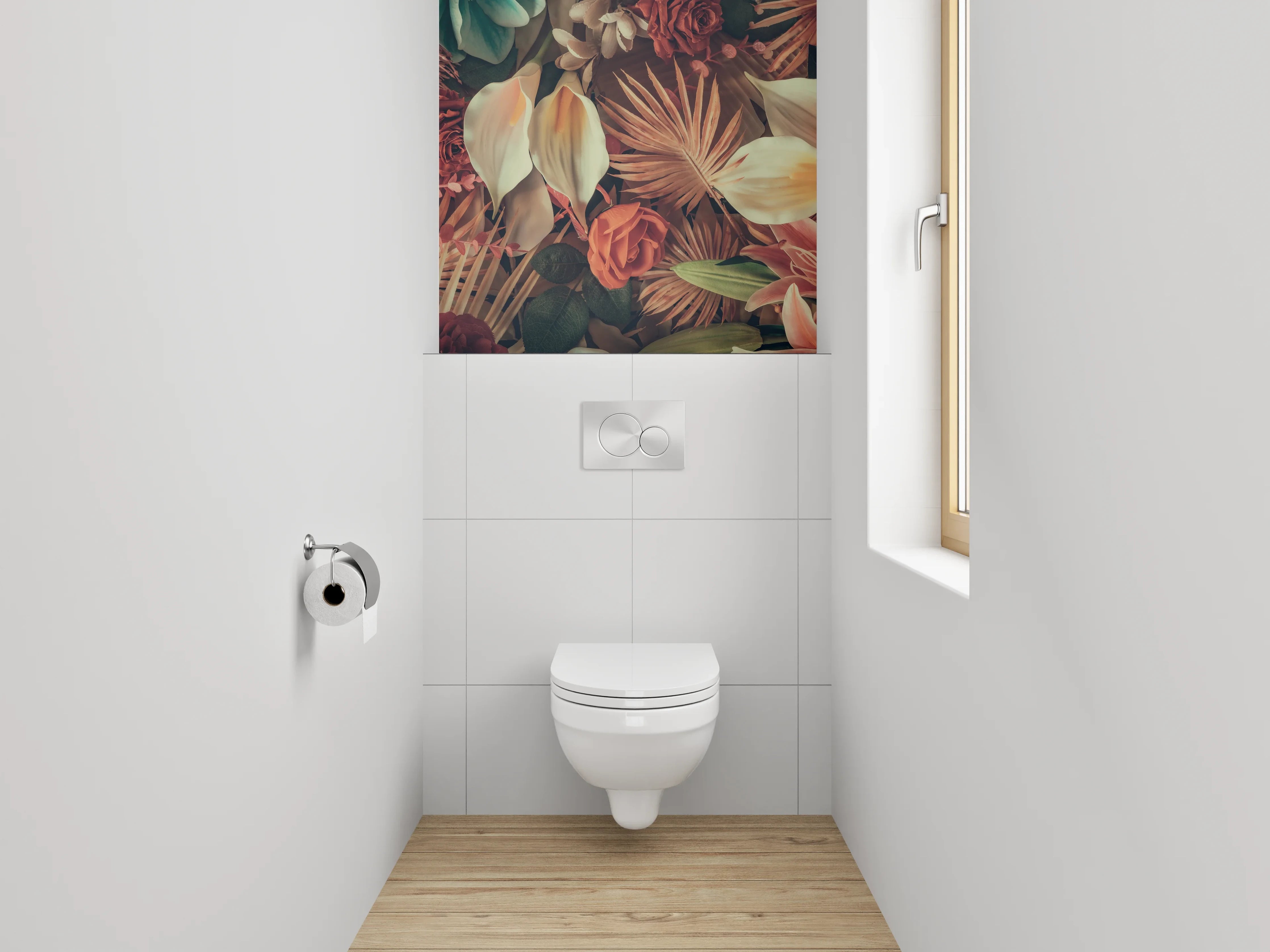 WC-Rückwand - Florale Vielfalt Vintage Blumenpracht