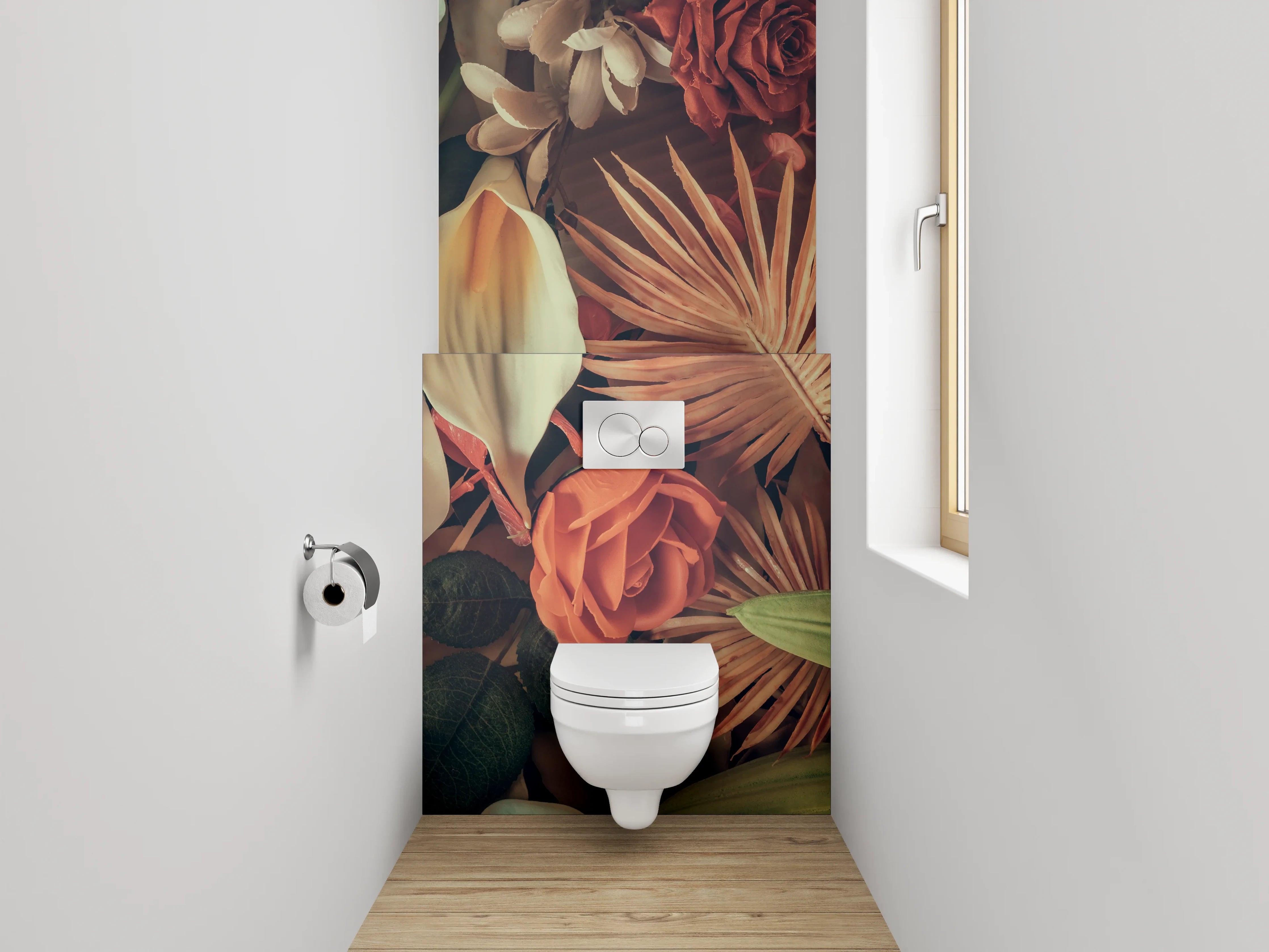 WC-Rückwand - Florale Vielfalt Vintage Blumenpracht