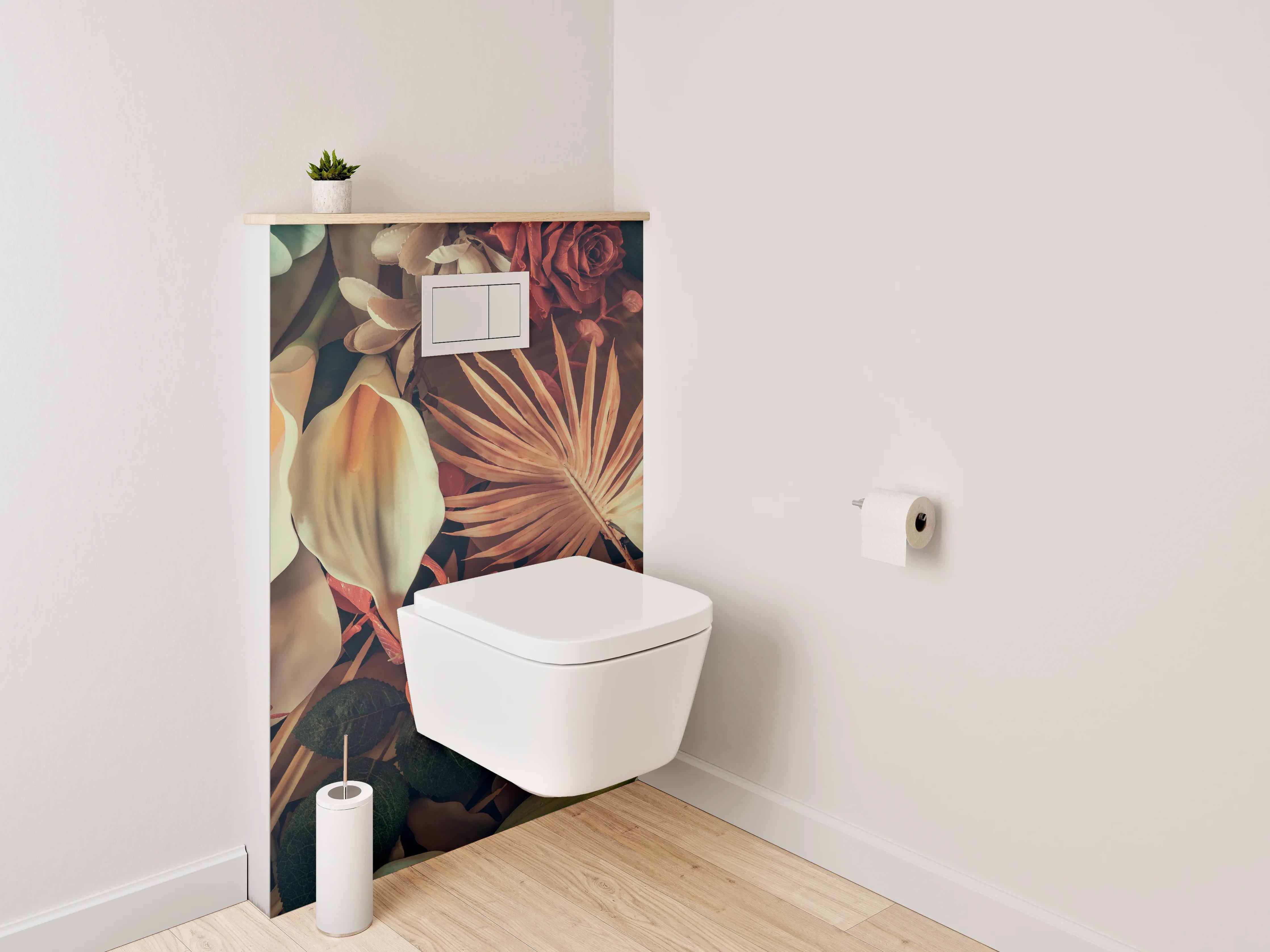 WC-Rückwand - Florale Vielfalt Vintage Blumenpracht