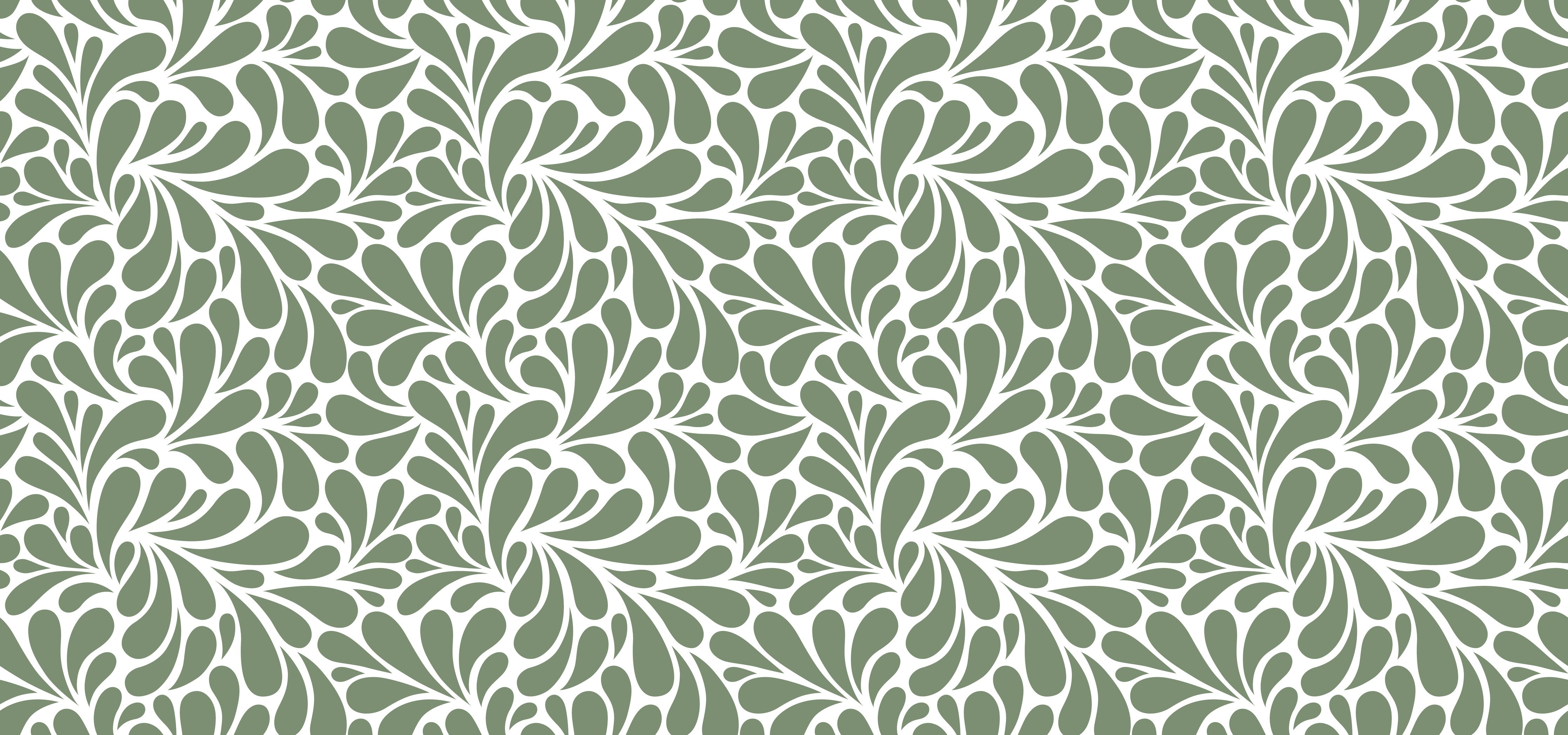 WC-Rückwand-Florales Ornament-Muster grün-weiß