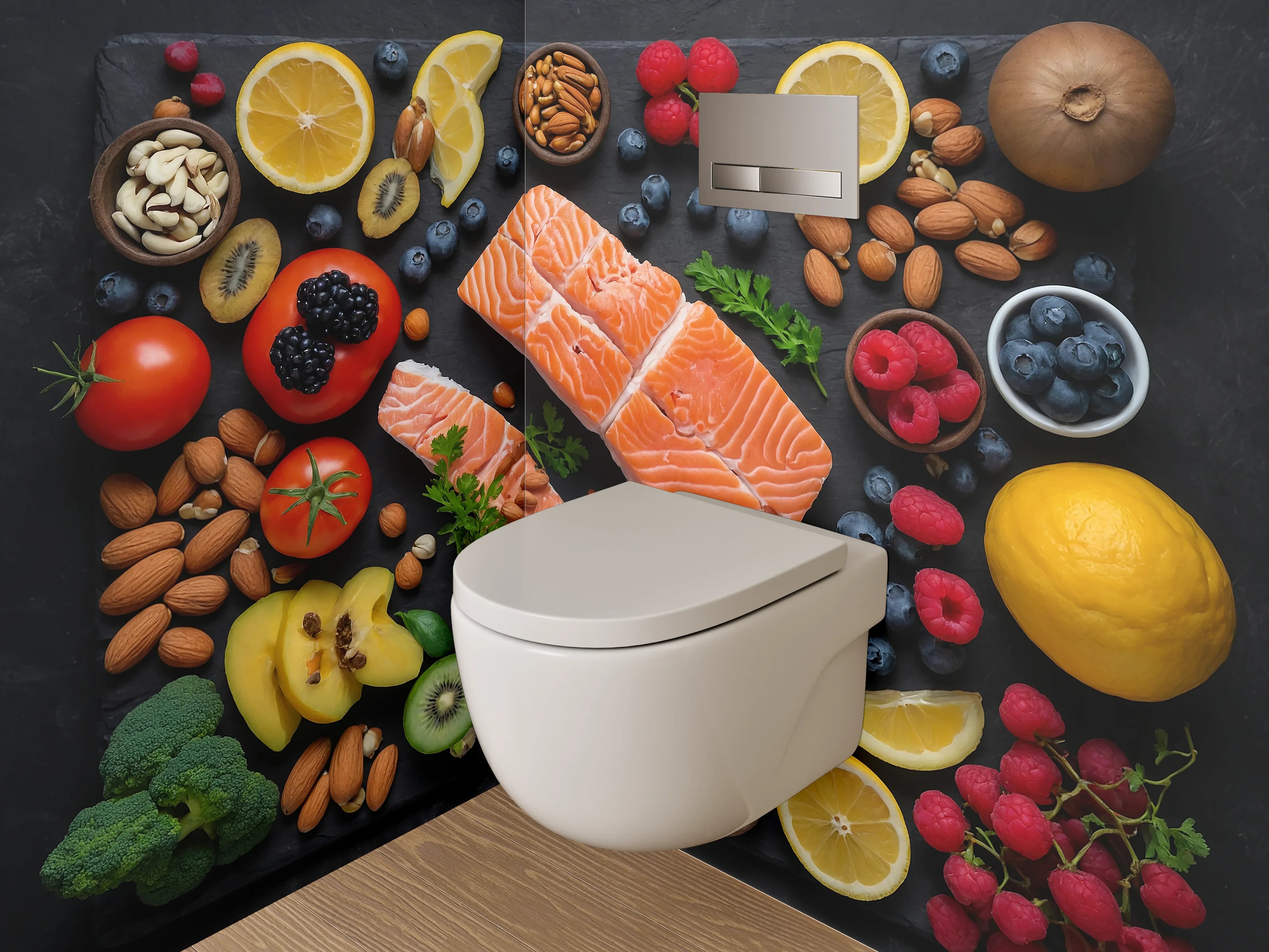 WC-Rückwand - Frische Zutaten – Bunte Vielfalt
