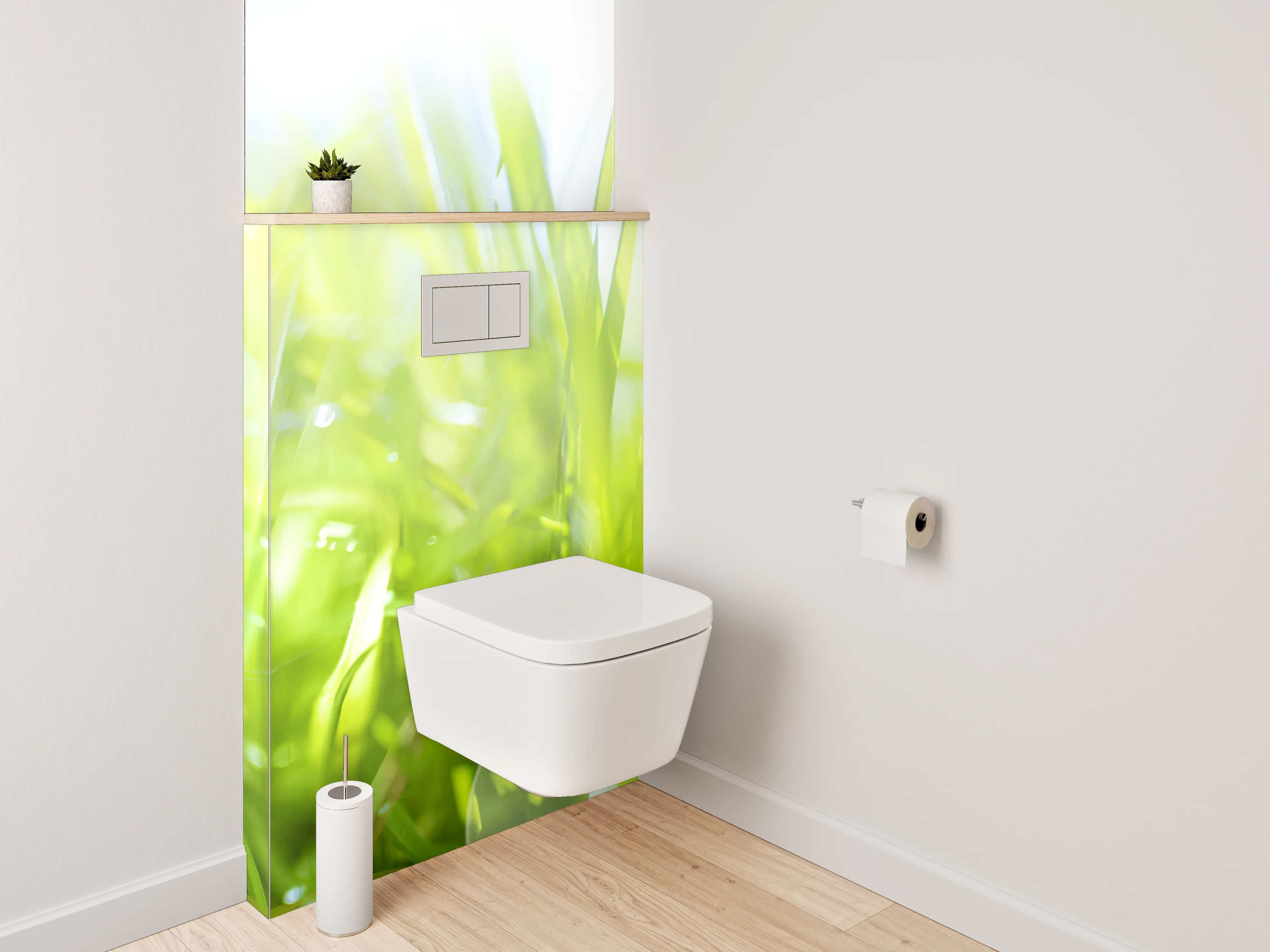 WC-Rückwand - Frühlingswiese mit Löwenzahn im Sonnenlicht