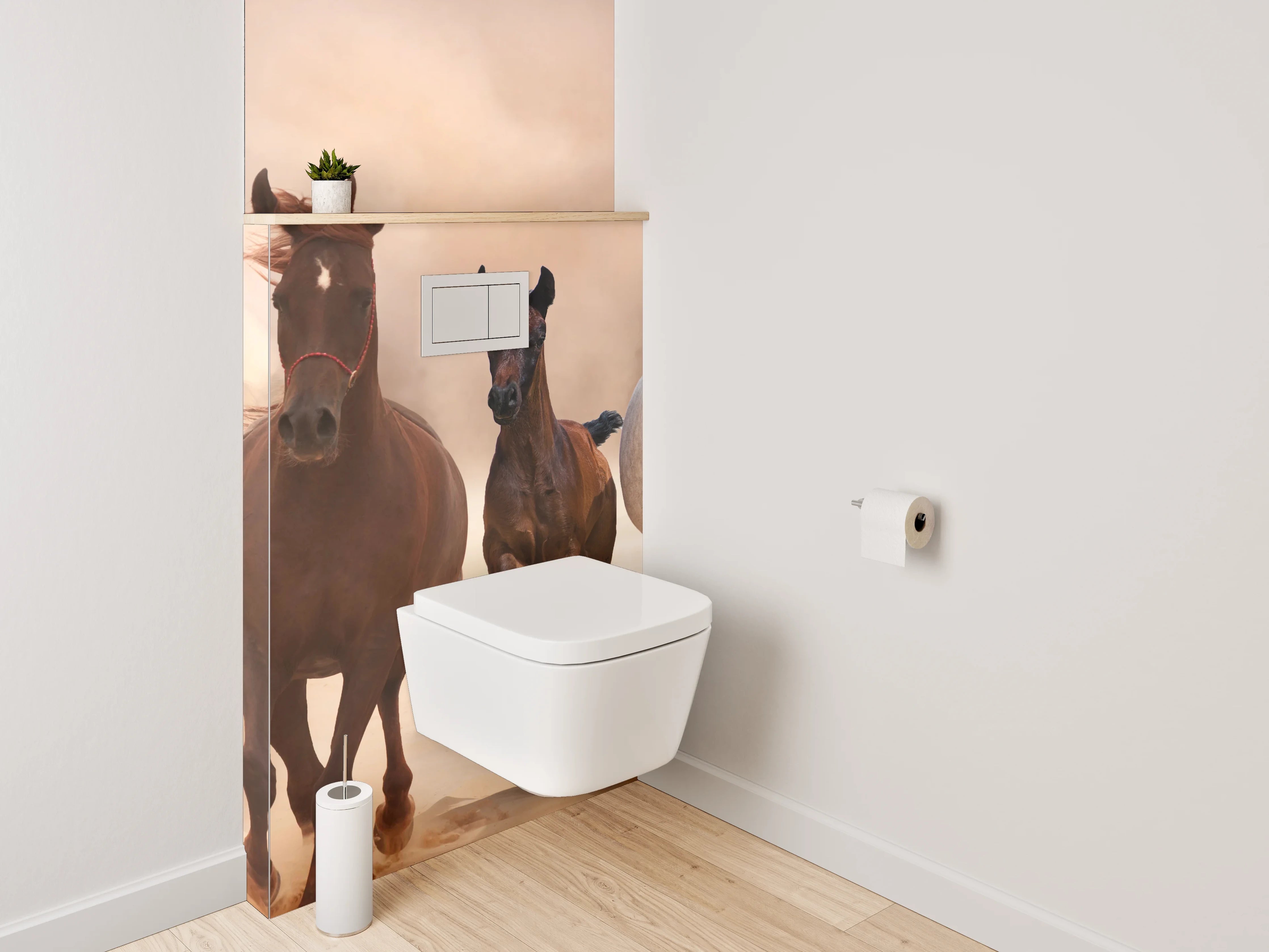 WC-Rückwand - Galoppierende Pferde in der Wüste
