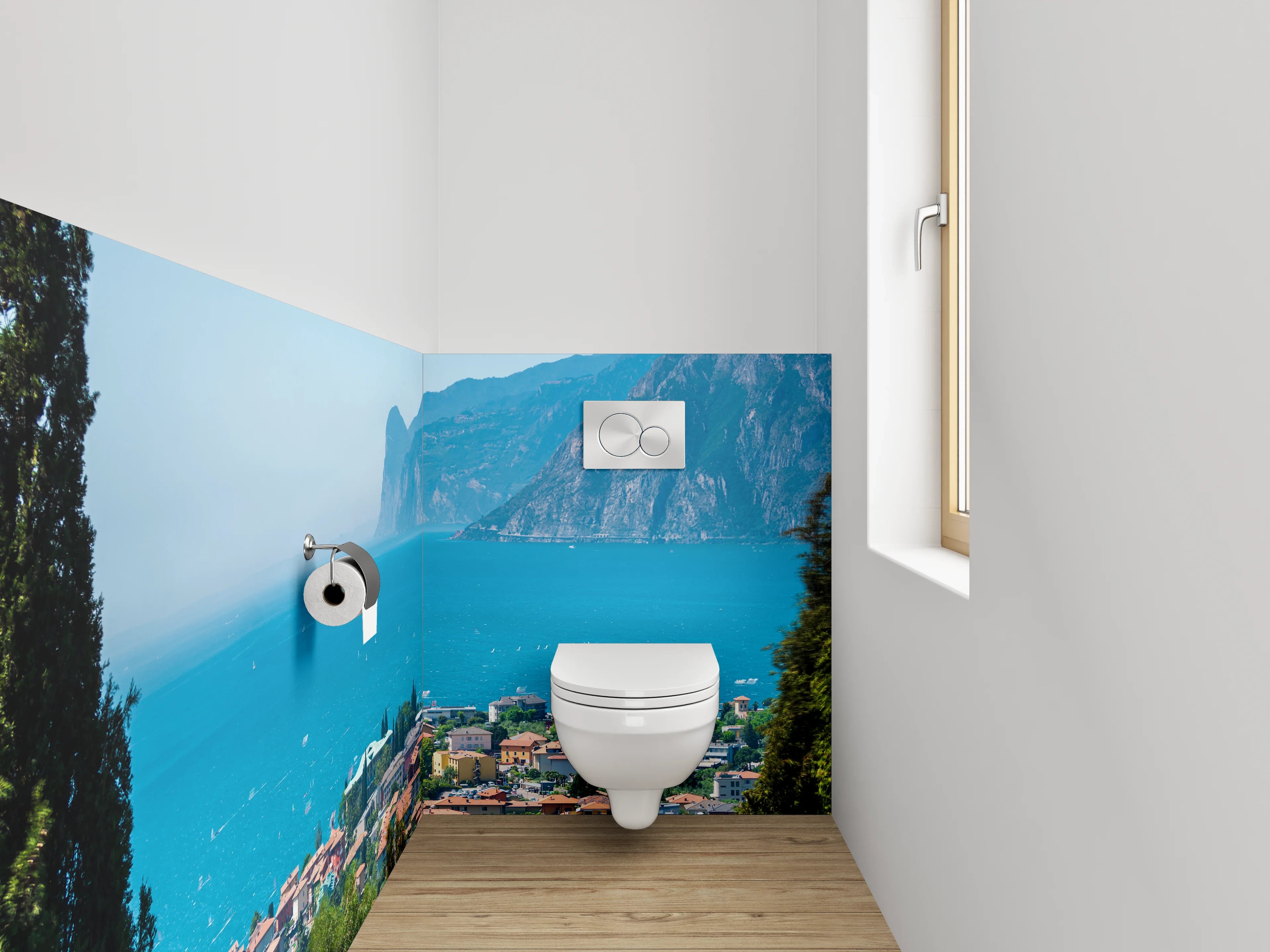 WC-Rückwand - Gardasee Panorama Naturkulisse