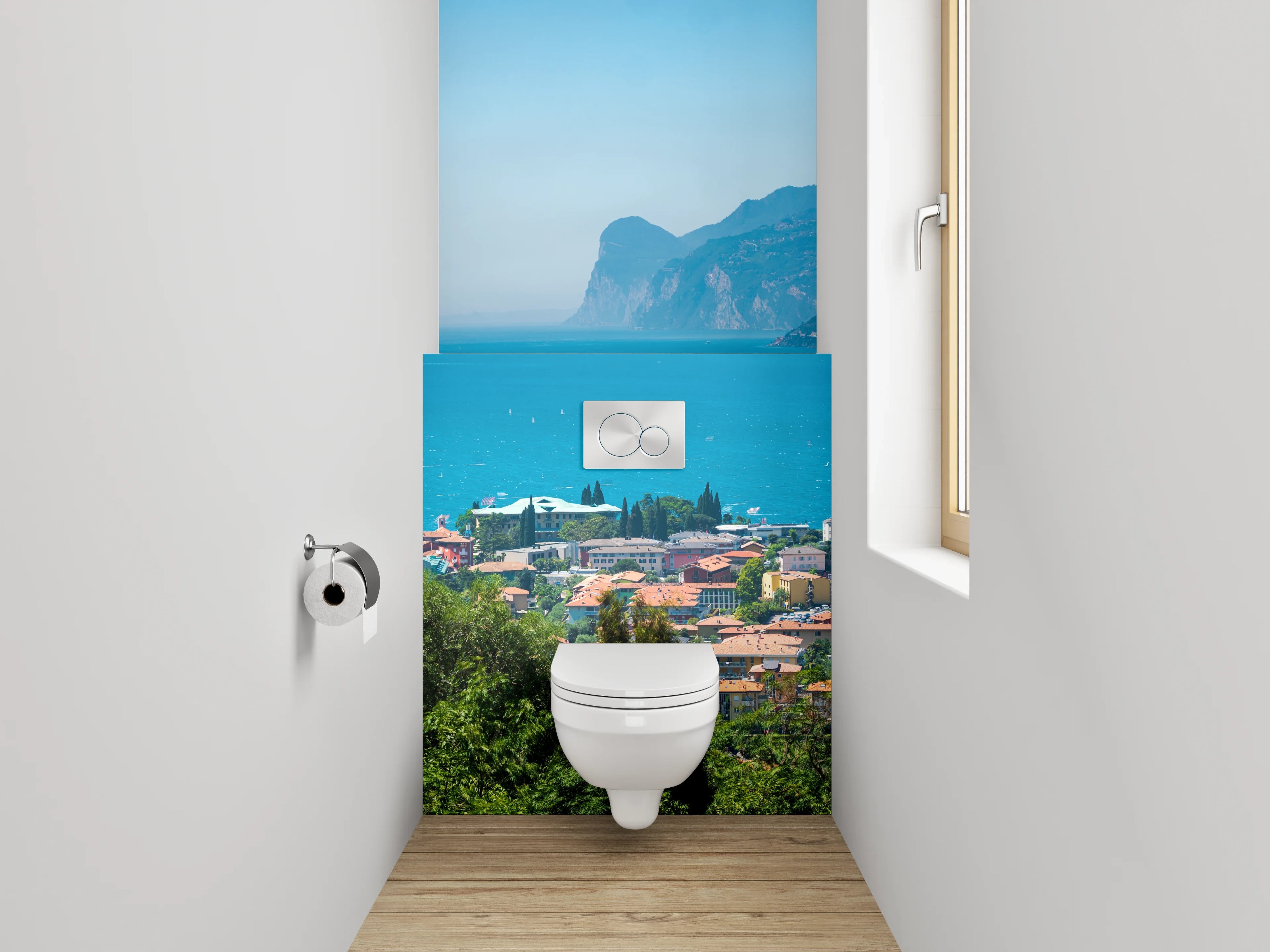 WC-Rückwand - Gardasee Panorama Naturkulisse