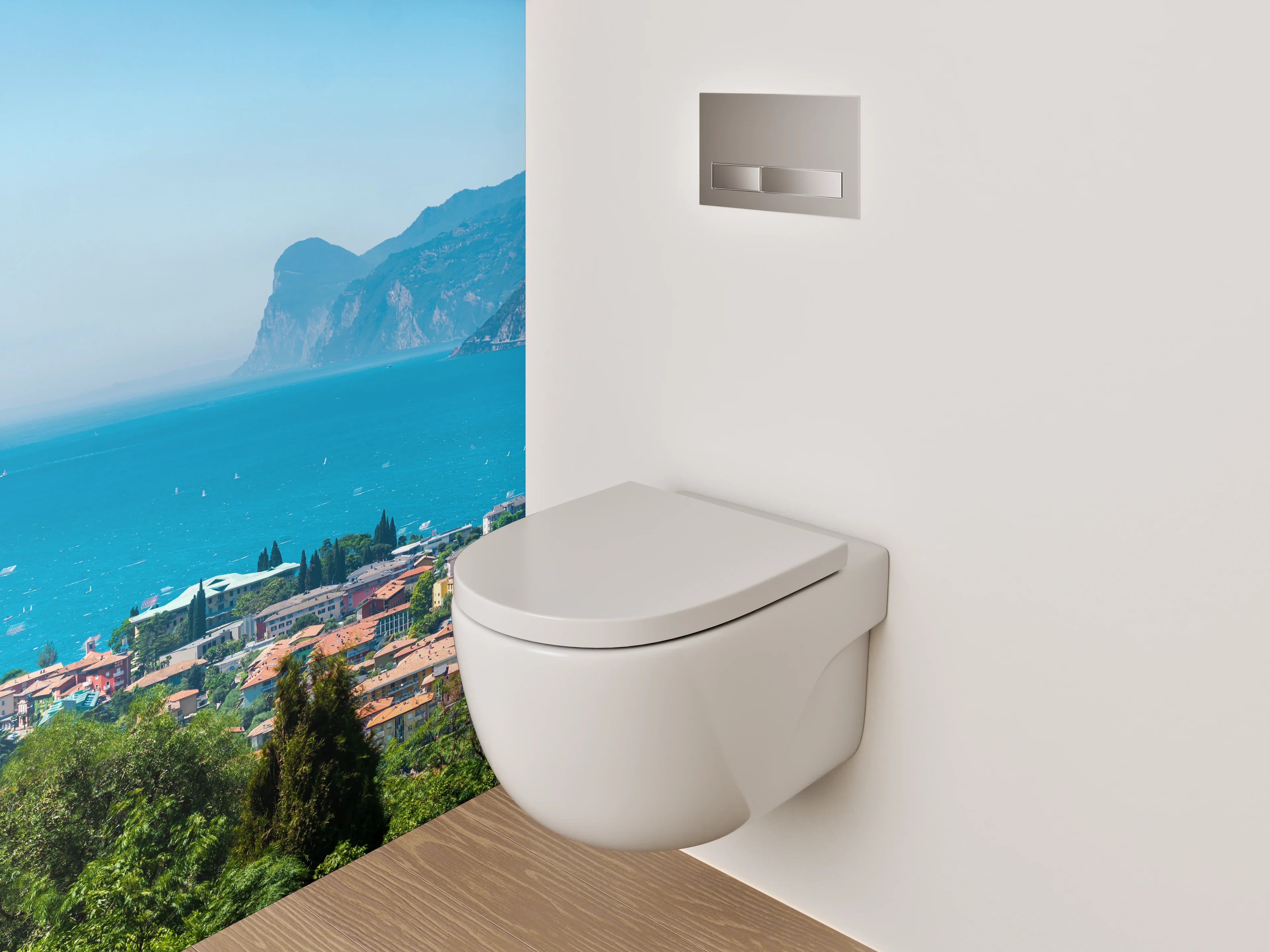 WC-Rückwand - Gardasee Panorama Naturkulisse
