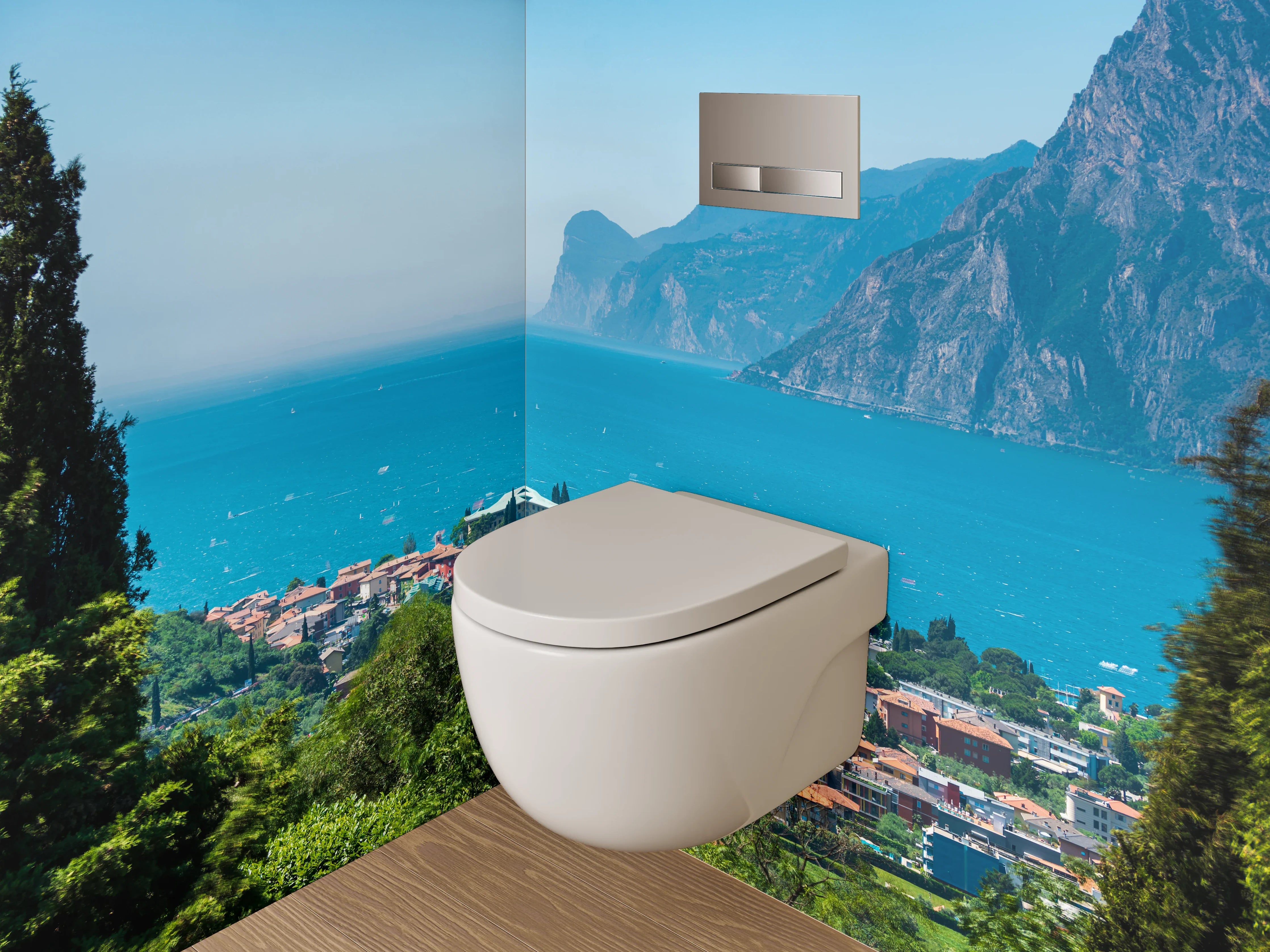 WC-Rückwand - Gardasee Panorama Naturkulisse