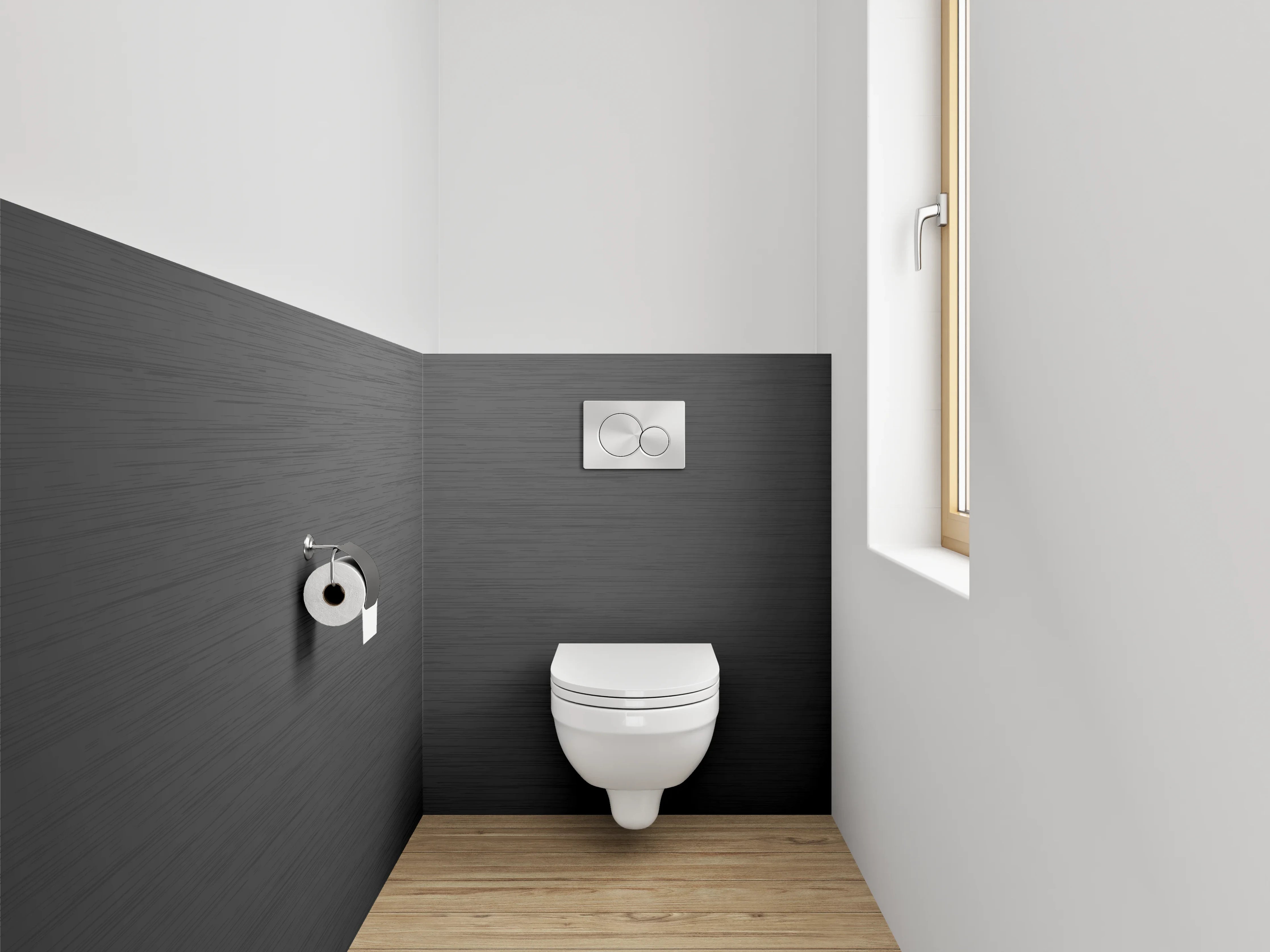 WC-Rückwand - Gebürstete Metallstruktur in Anthrazit