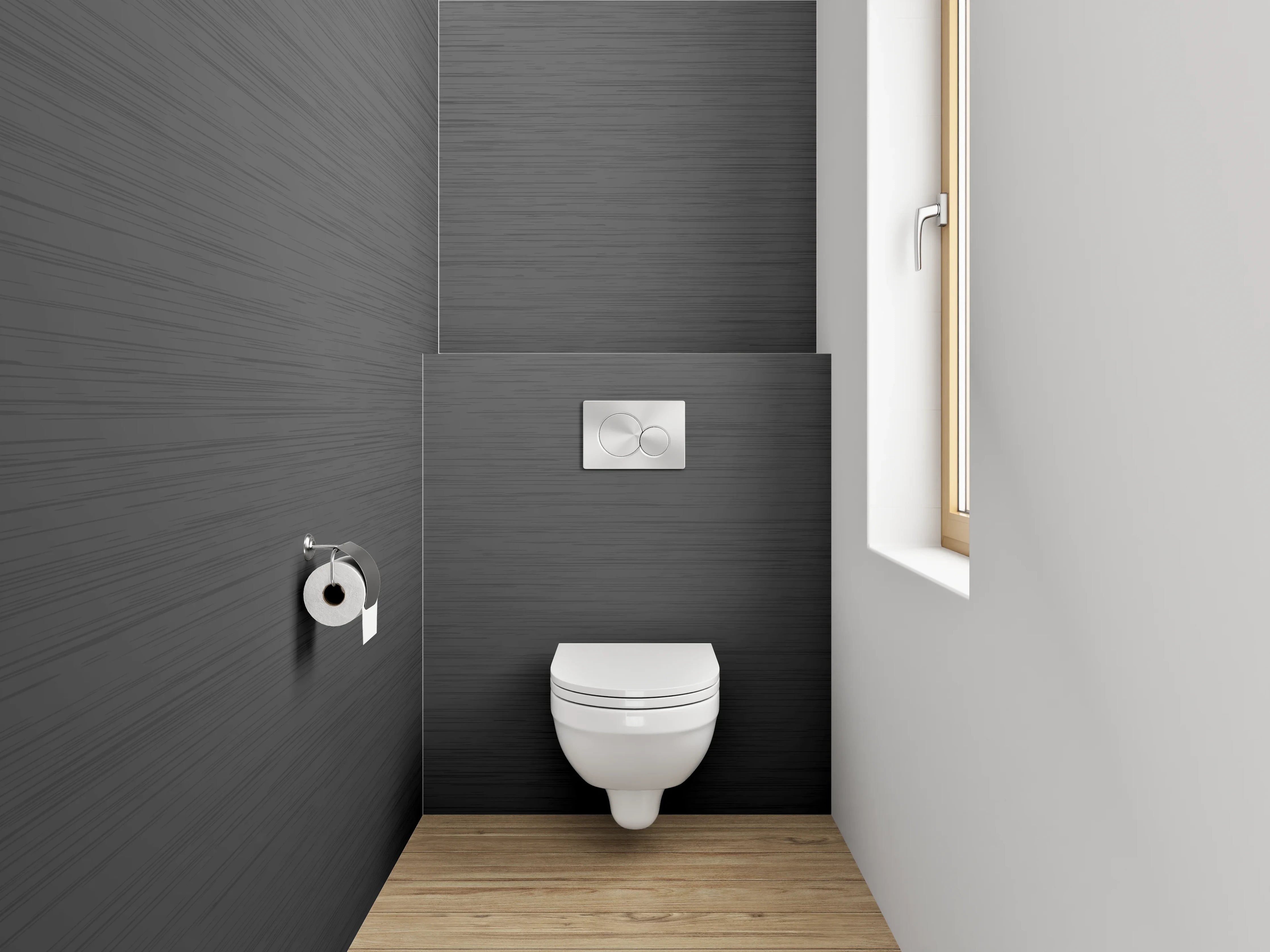 WC-Rückwand - Gebürstete Metallstruktur in Anthrazit