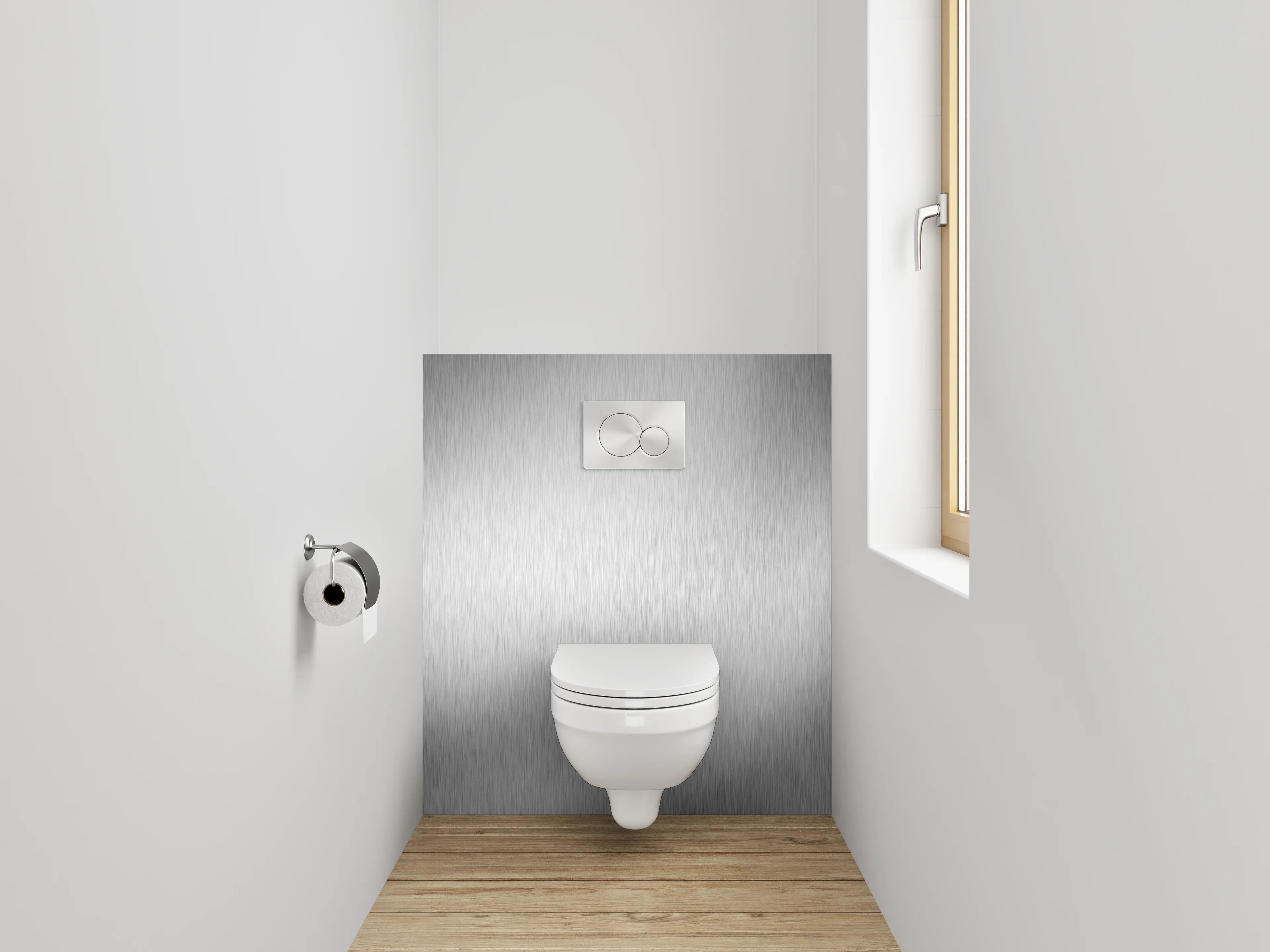 WC-Rückwand - Gebürstete silberne Metalloptik