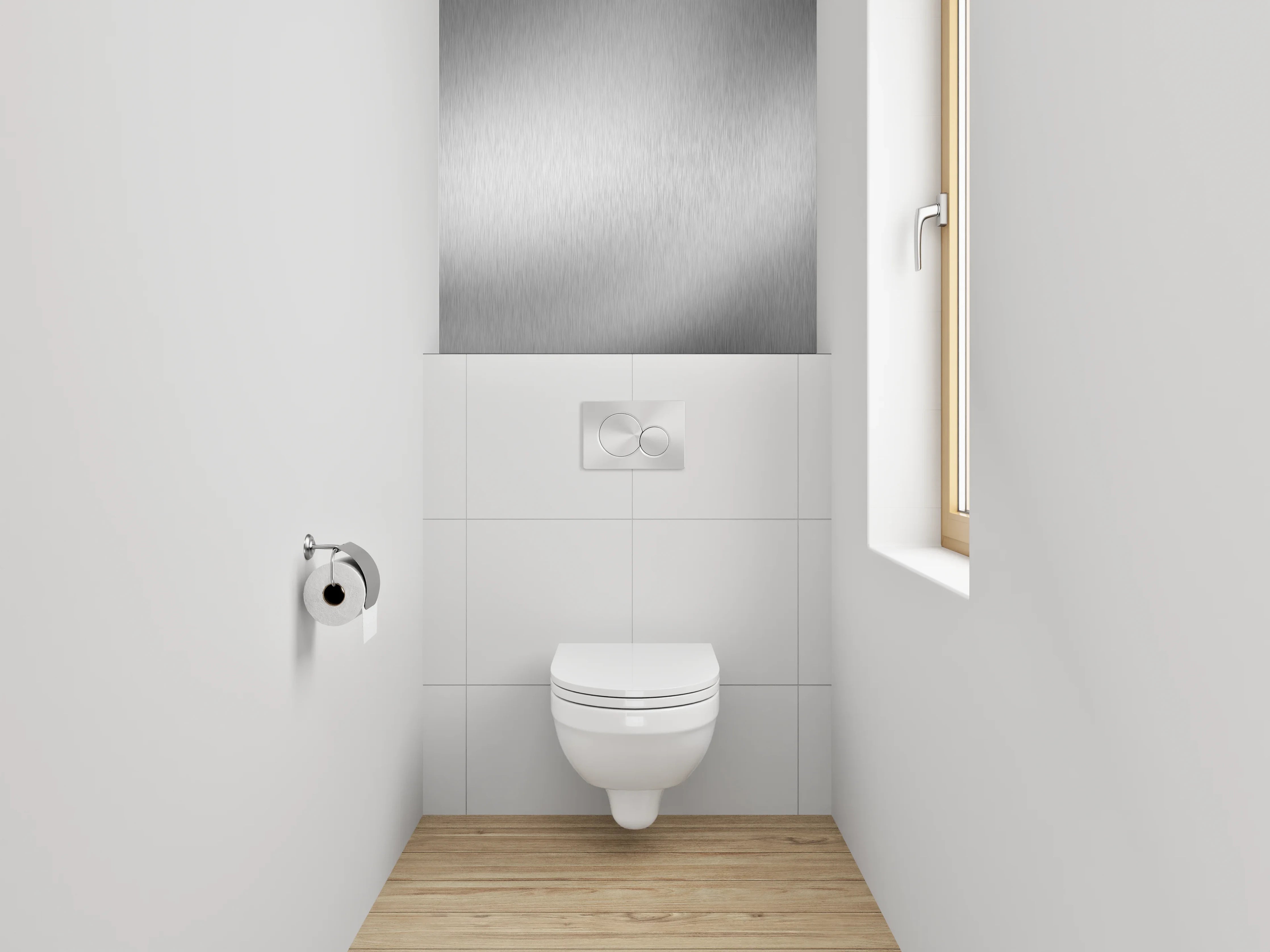 WC-Rückwand - Gebürstete silberne Metalloptik