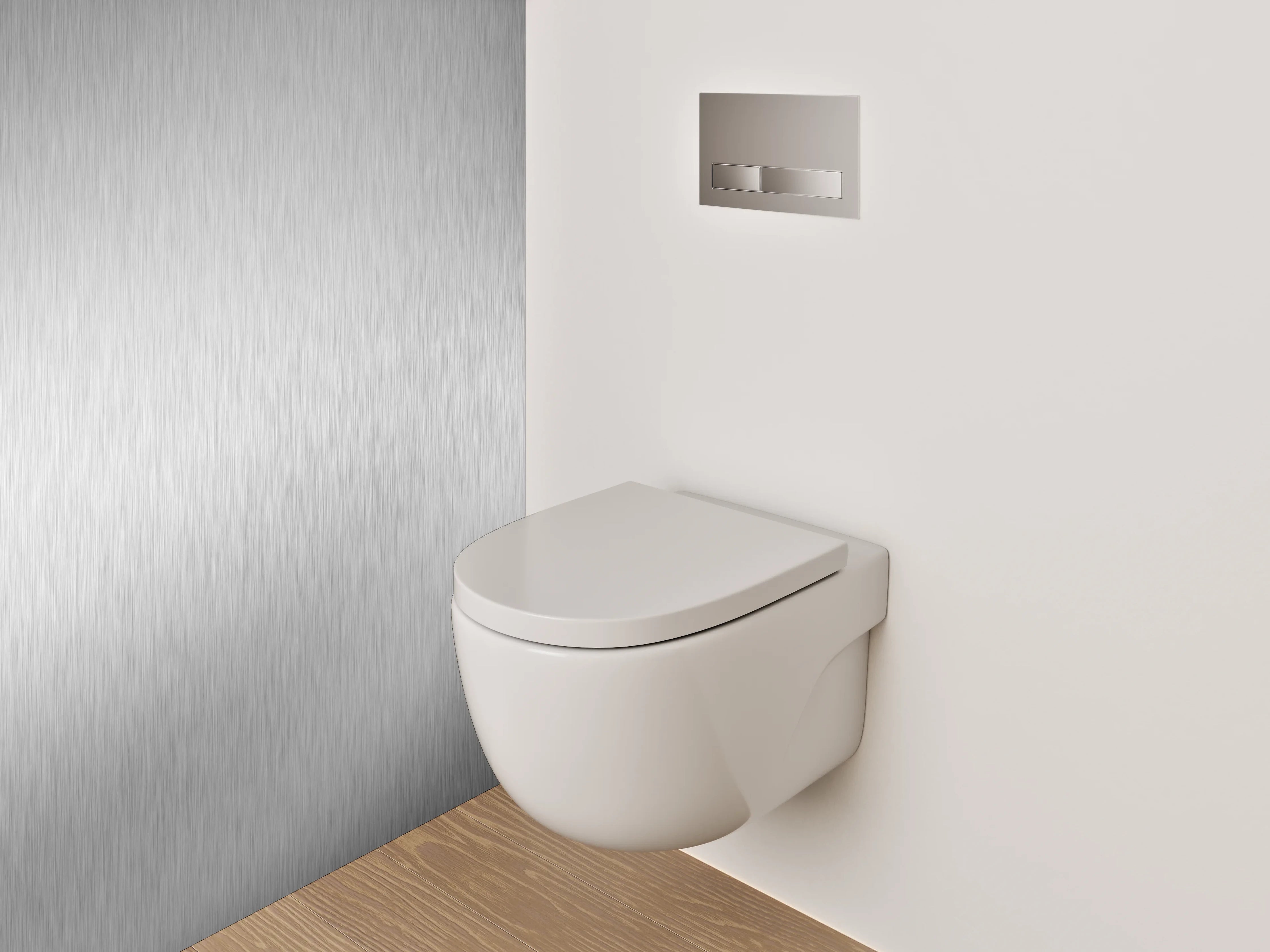 WC-Rückwand - Gebürstete silberne Metalloptik
