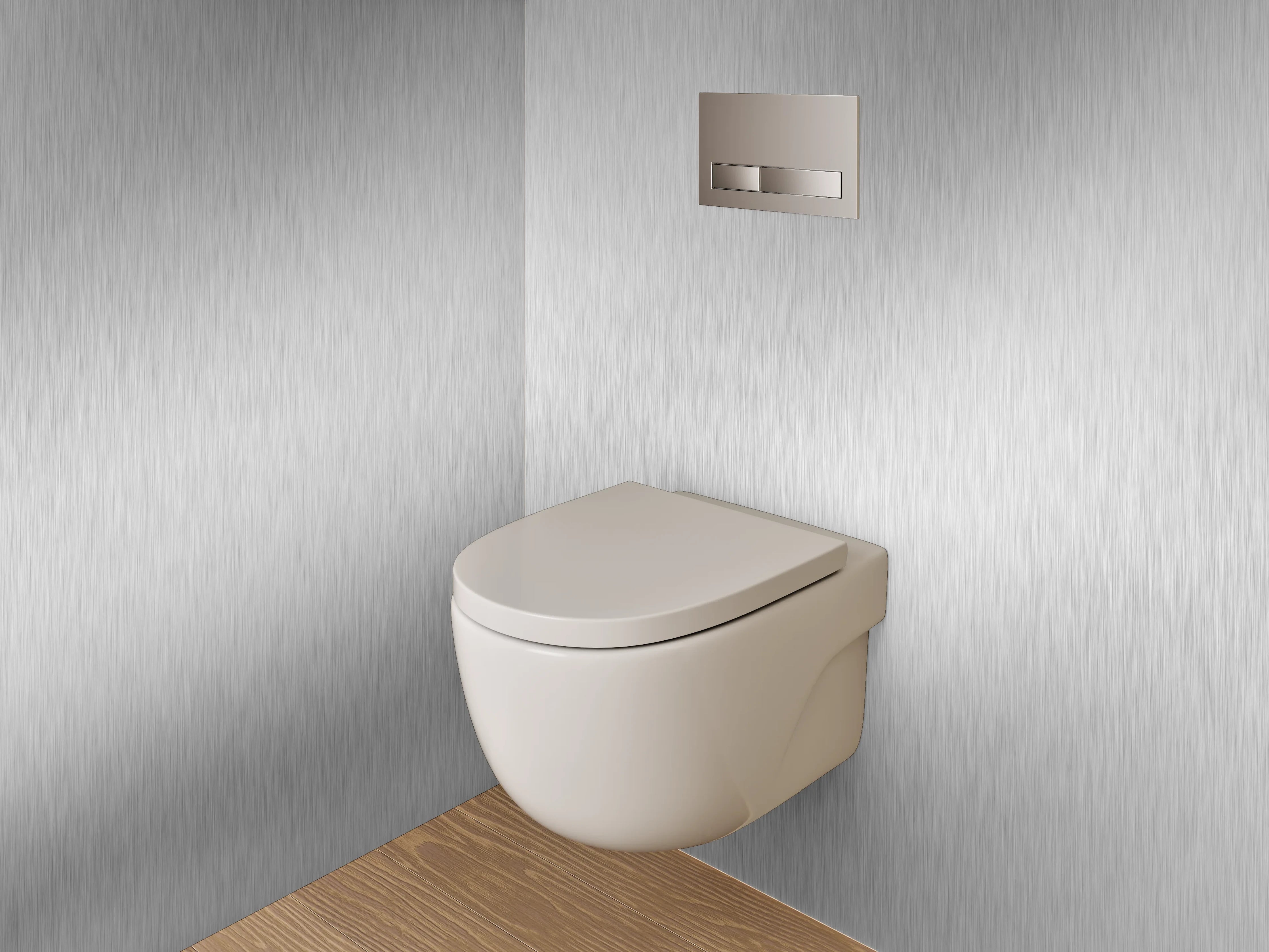 WC-Rückwand - Gebürstete silberne Metalloptik