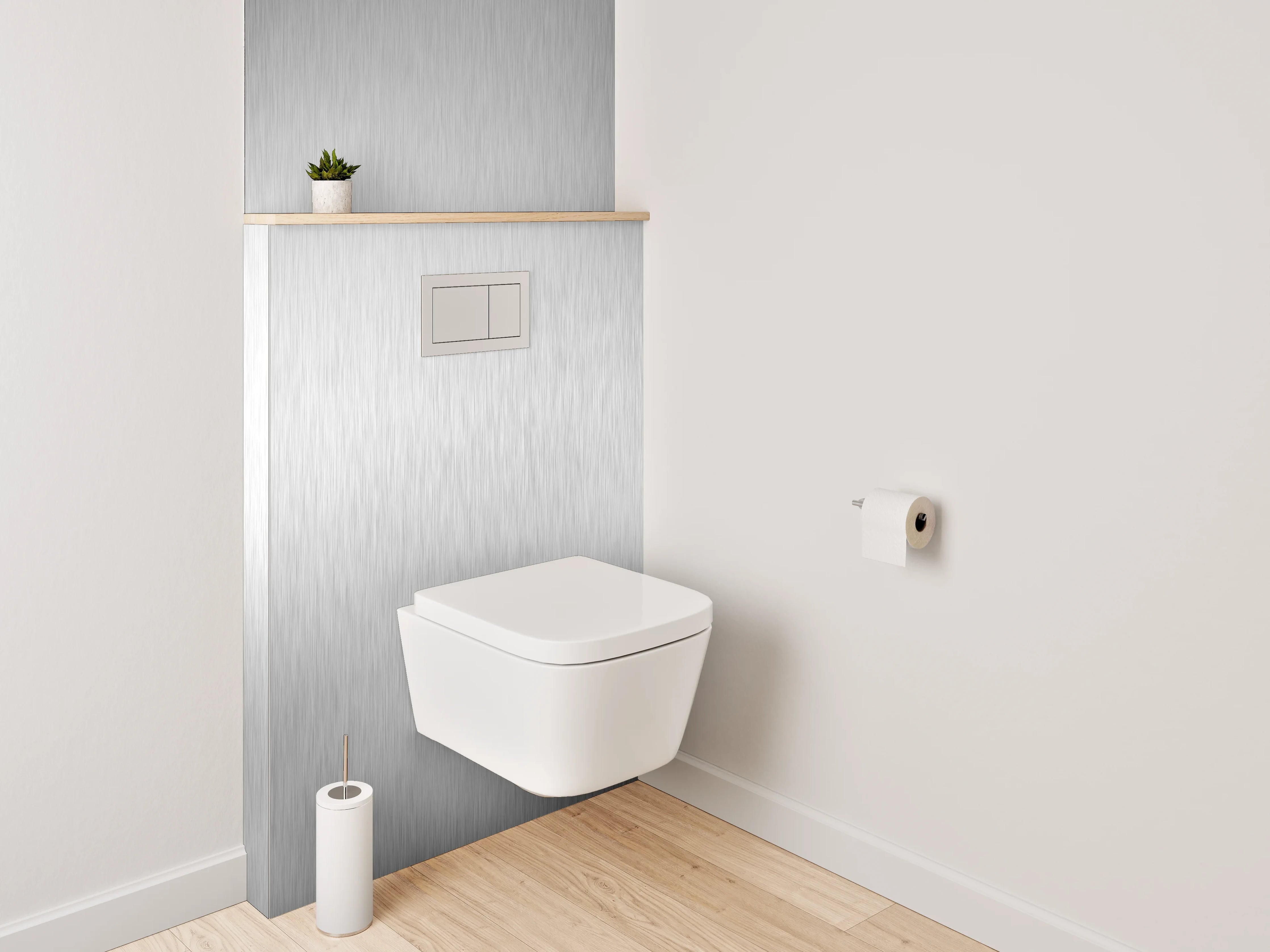 WC-Rückwand - Gebürstete silberne Metalloptik