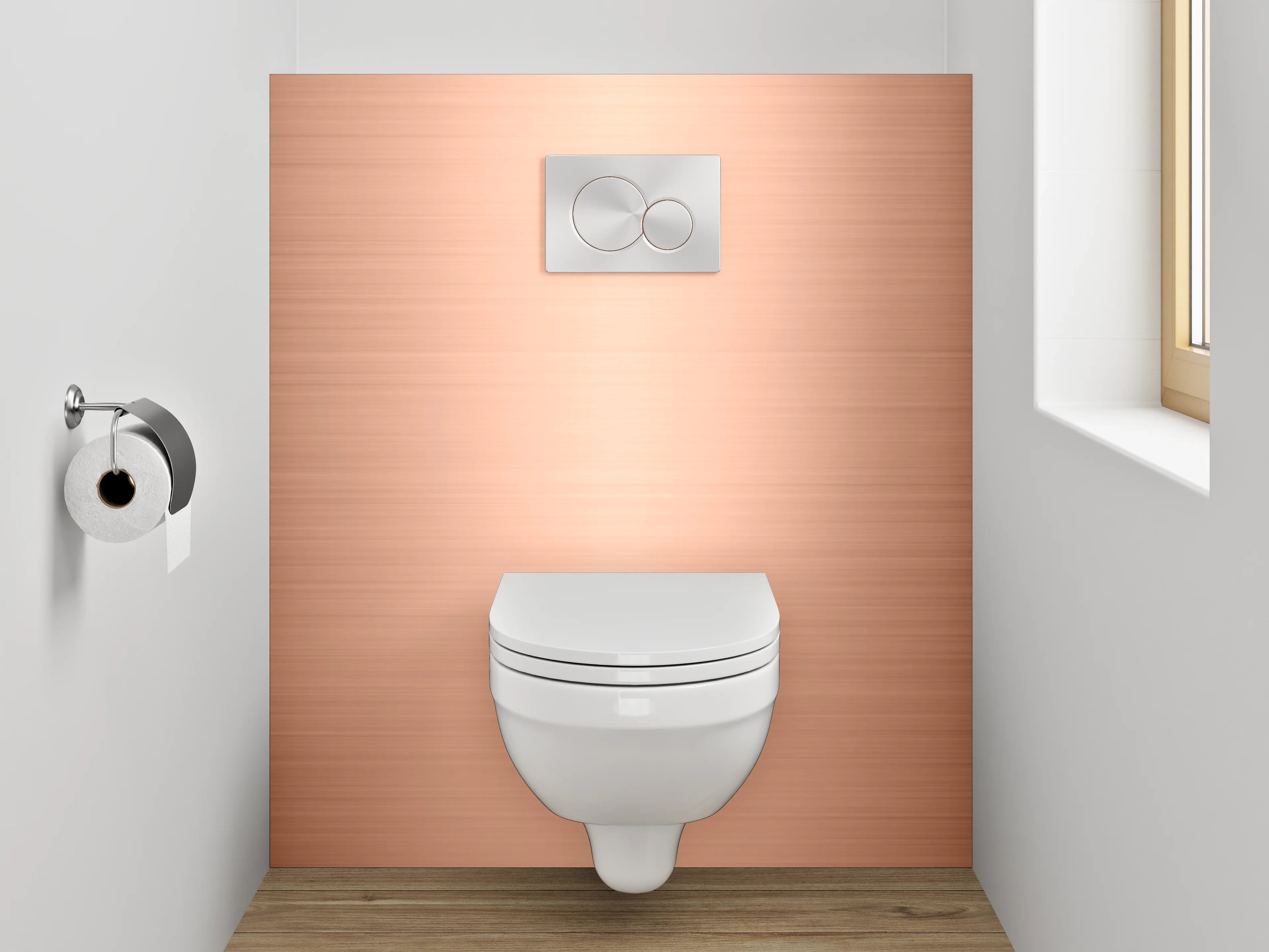 WC-Rückwand - Gebürsteter Kupfereffekt Metallic