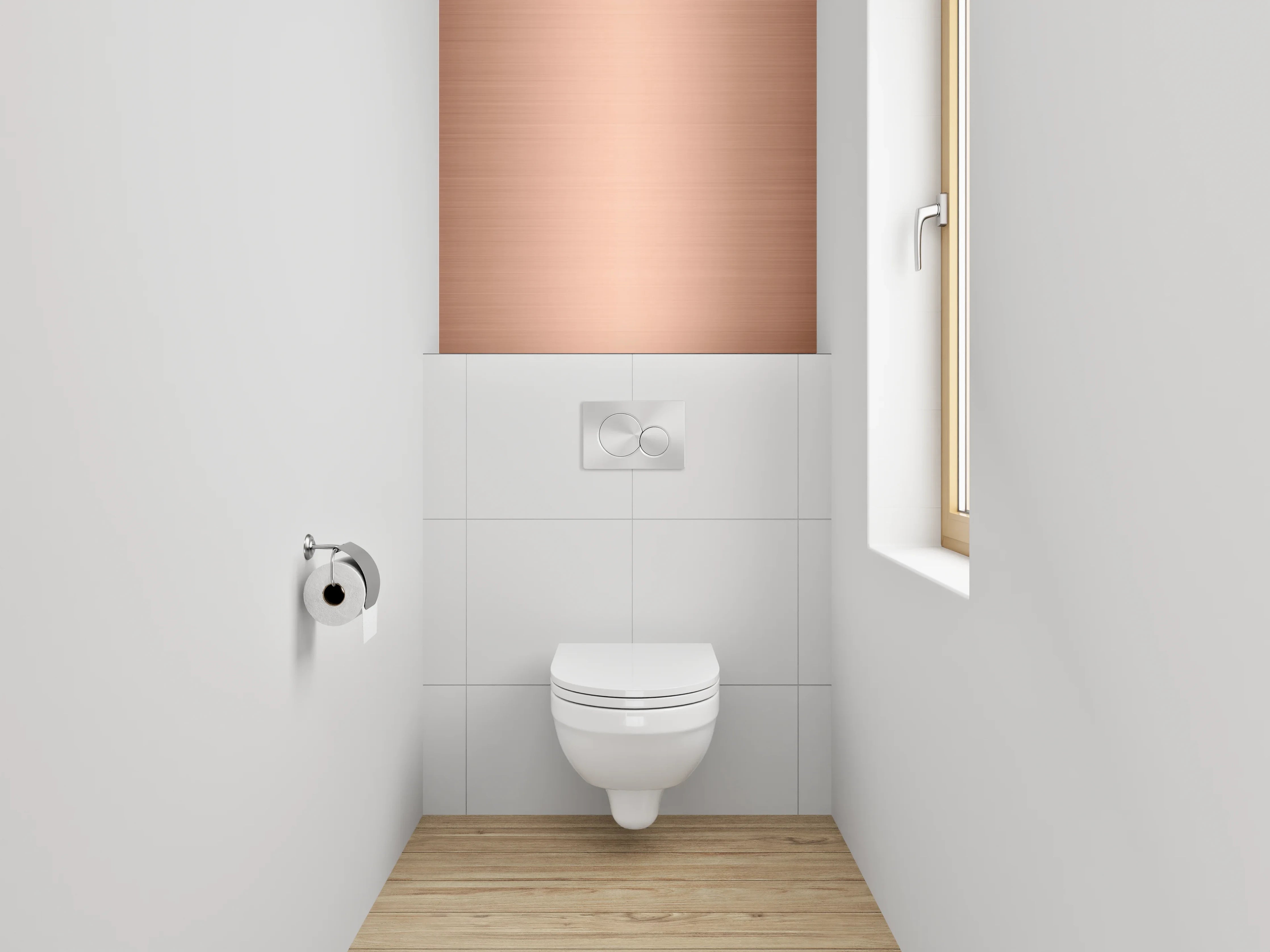 WC-Rückwand - Gebürsteter Kupfereffekt Metallic