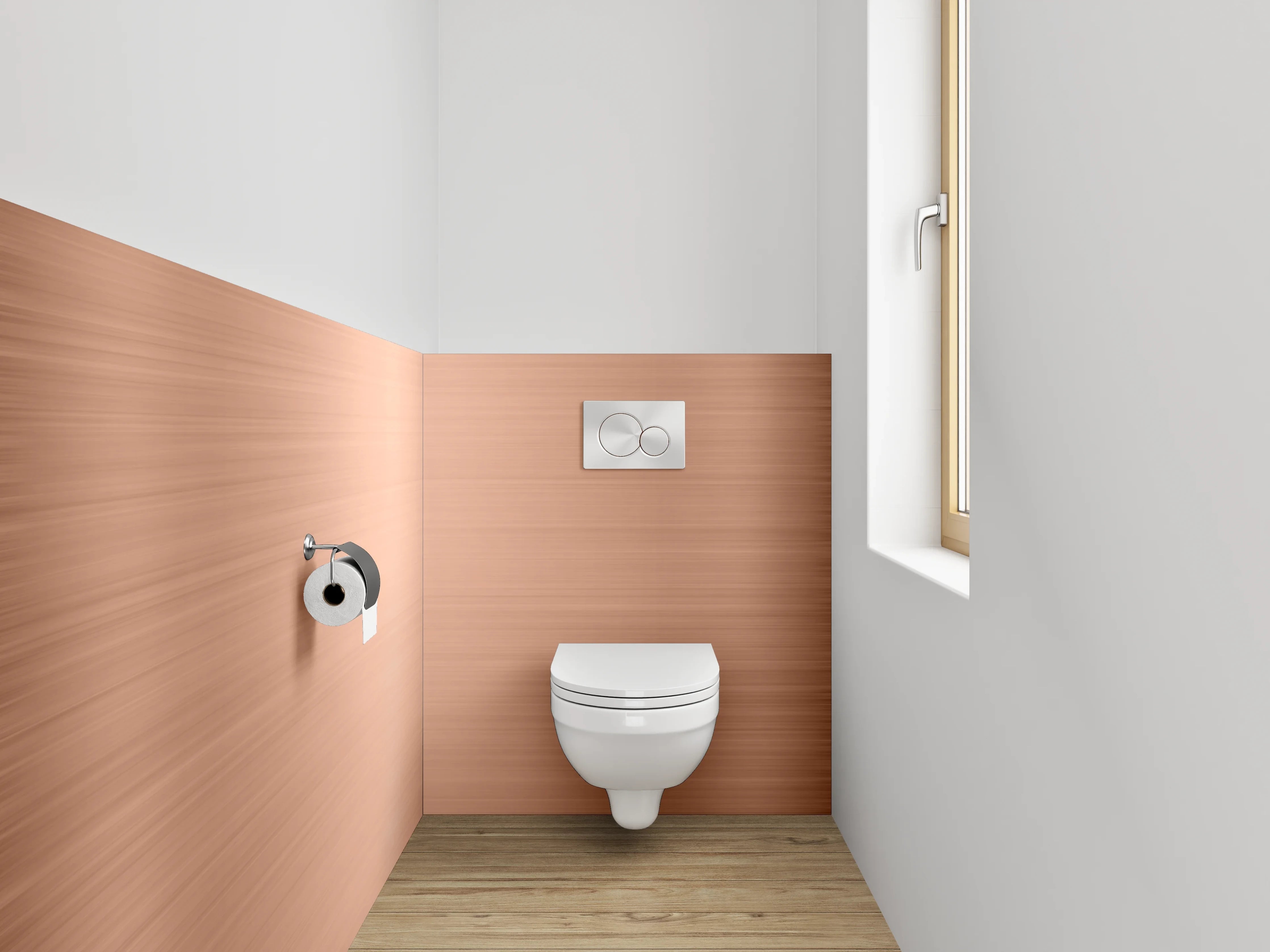 WC-Rückwand - Gebürsteter Kupfereffekt Metallic
