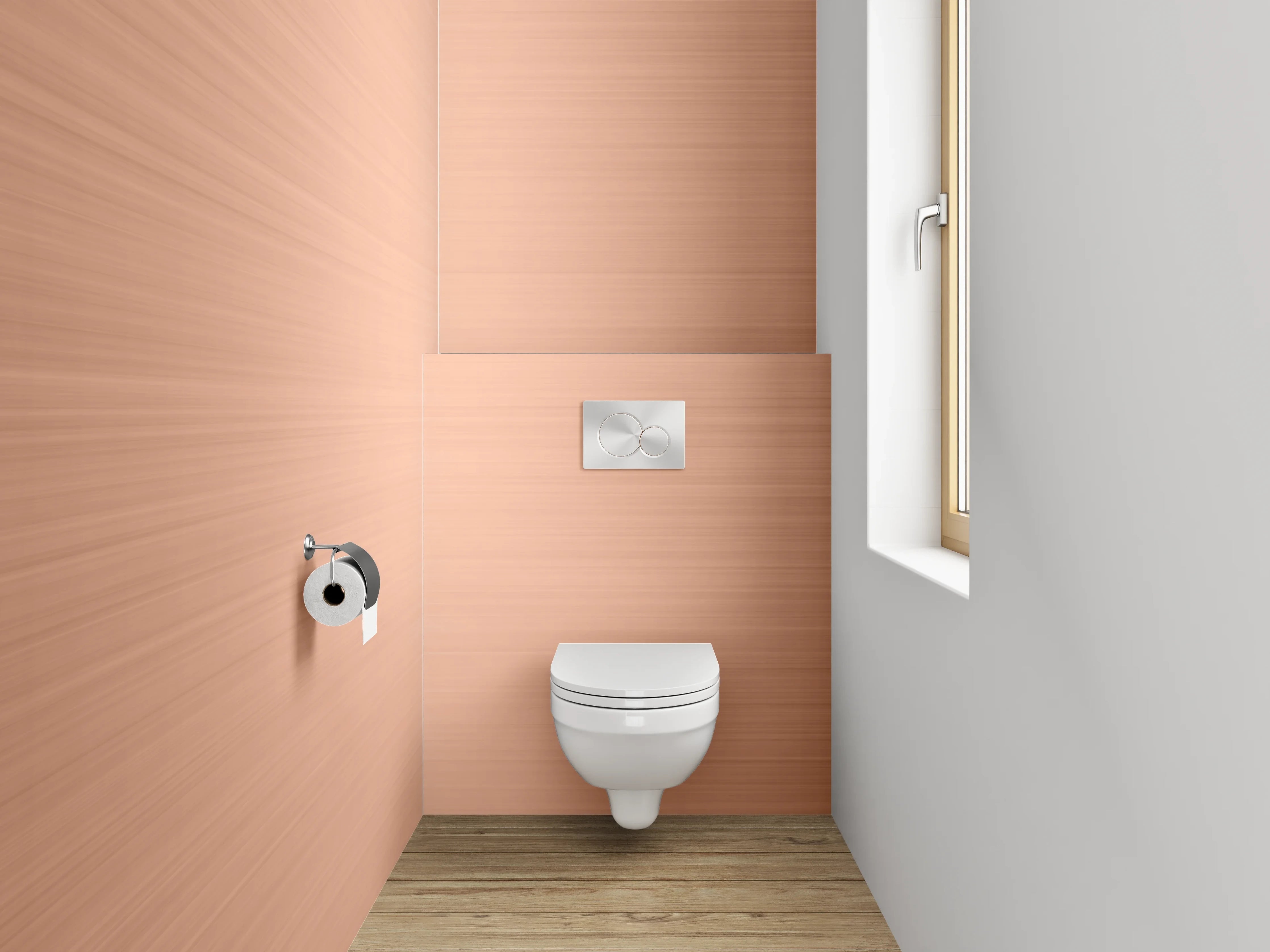 WC-Rückwand - Gebürsteter Kupfereffekt Metallic