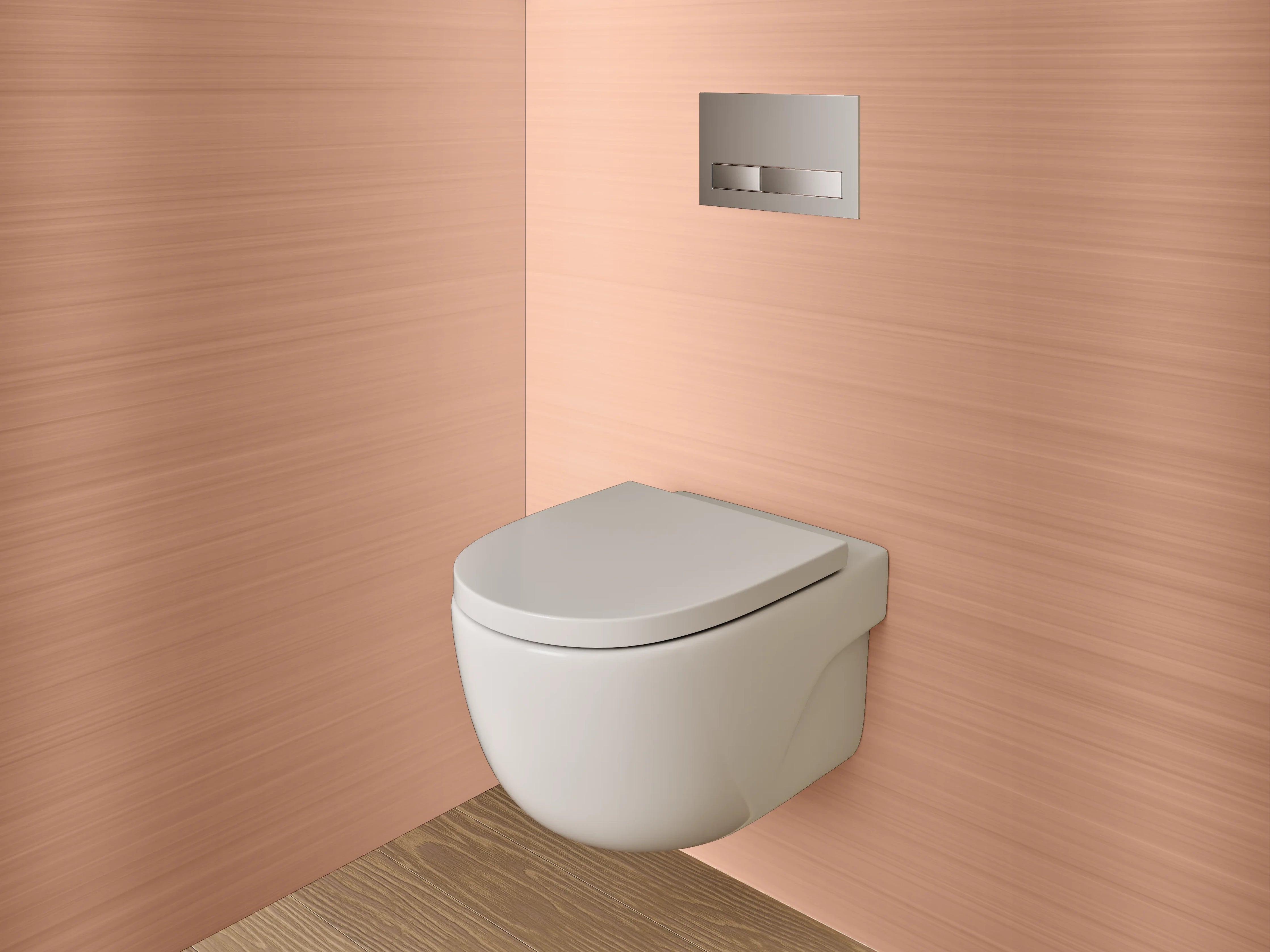 WC-Rückwand - Gebürsteter Kupfereffekt Metallic